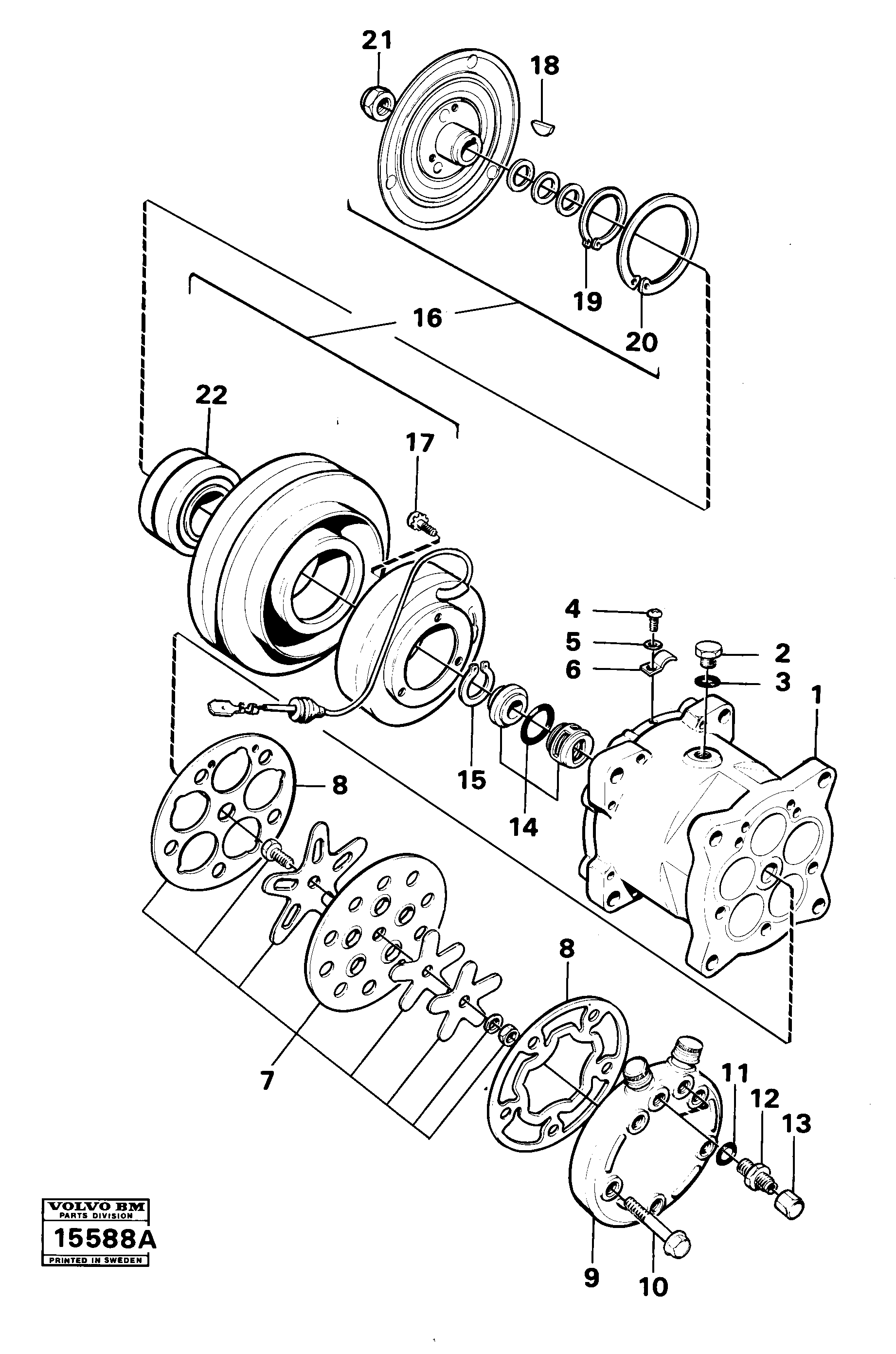 Схема запчастей Volvo 4300 4300 - 27575 Air compressor 