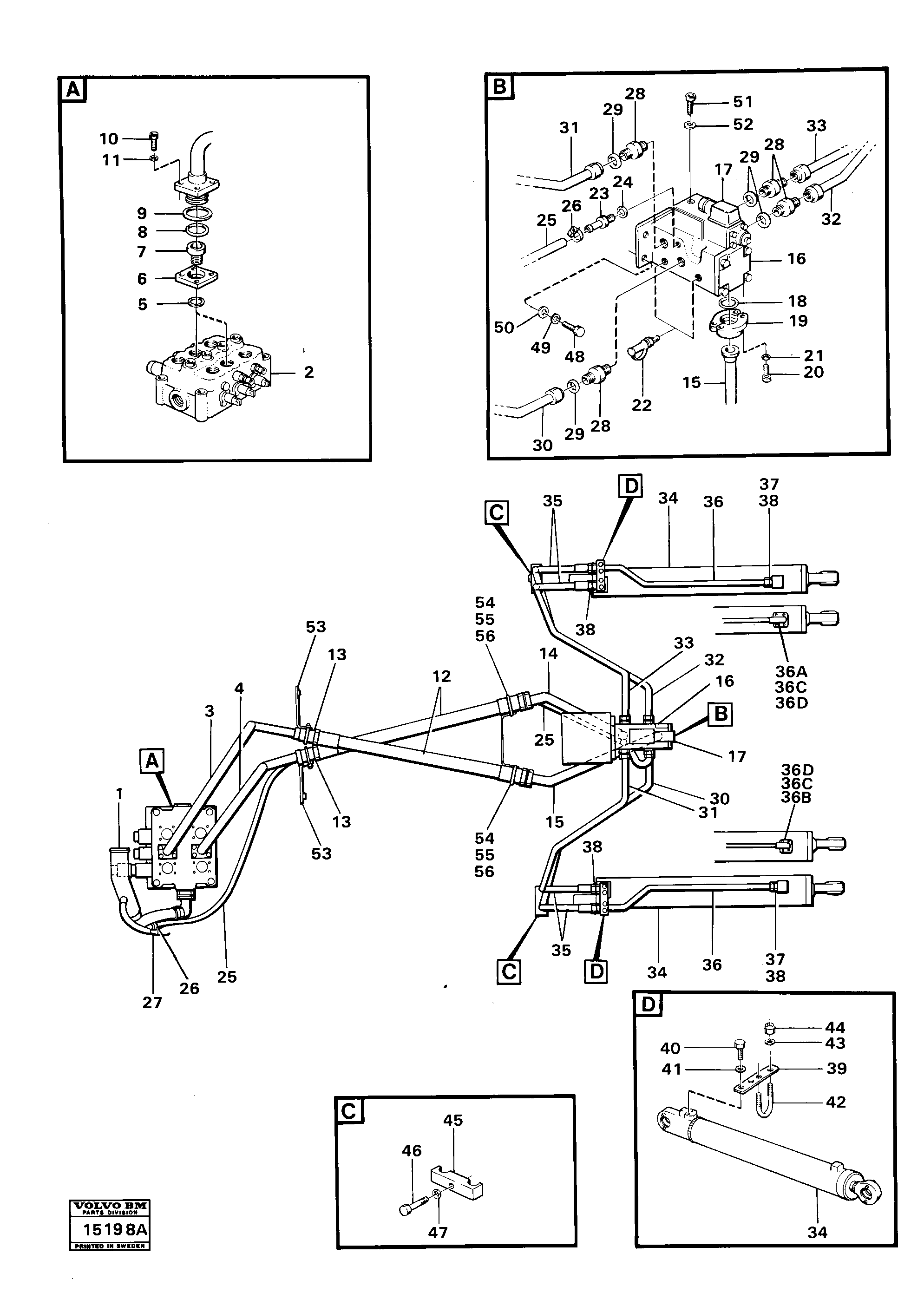 Схема запчастей Volvo 4300 4300 - 100225 Tilting system 