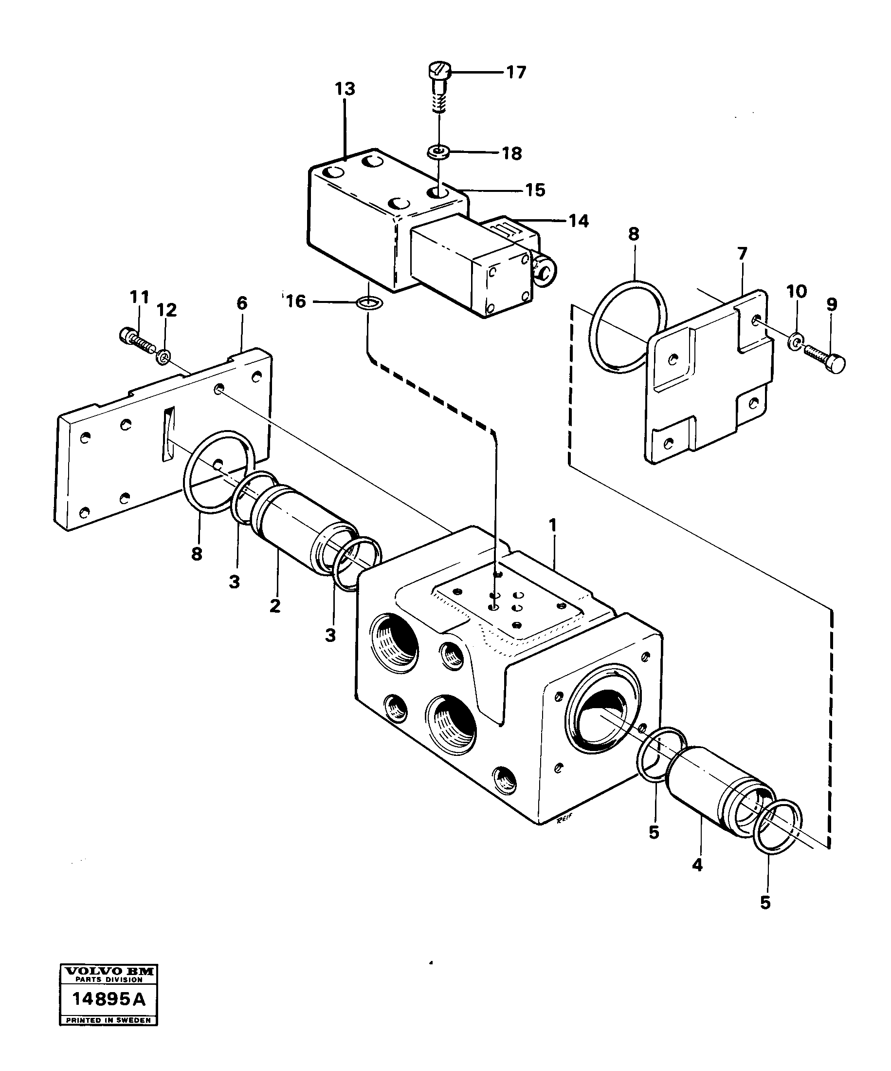 Схема запчастей Volvo 4300 4300 - 18581 Valve section 