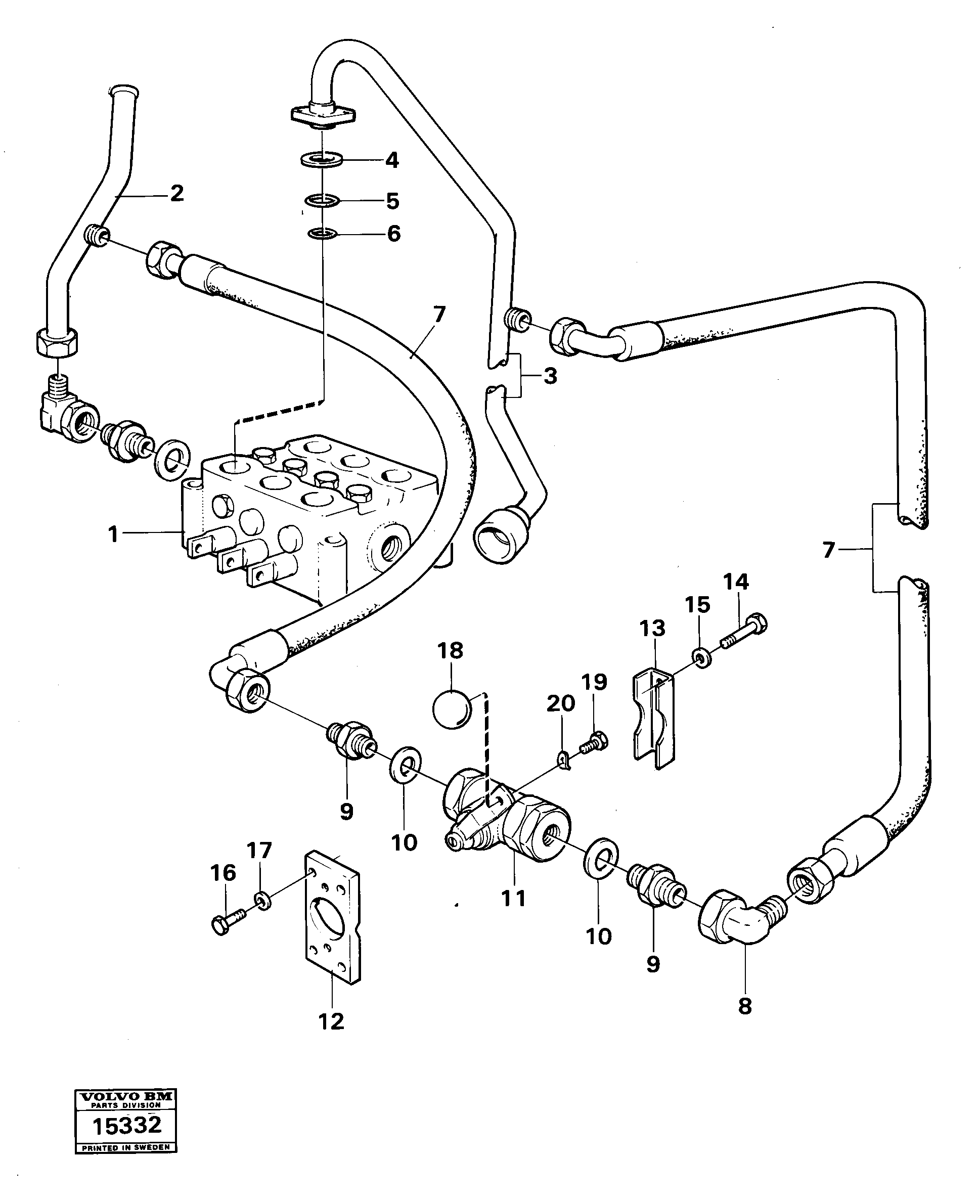 Схема запчастей Volvo 4300 4300 - 27580 Single-acting lifting function 9 8652 