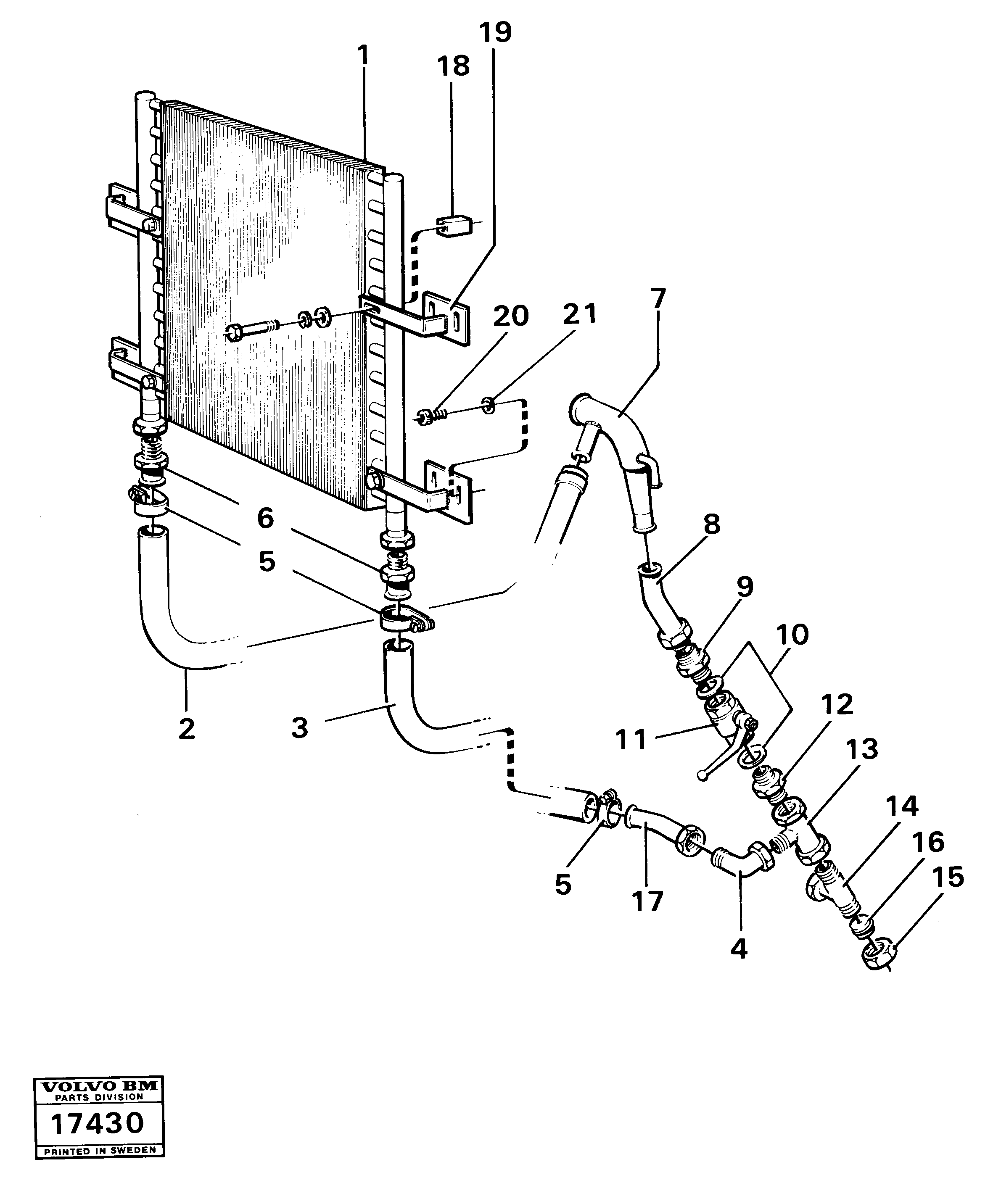 Схема запчастей Volvo 4300 4300 - 40204 Hydraulic oil cooler 99656 