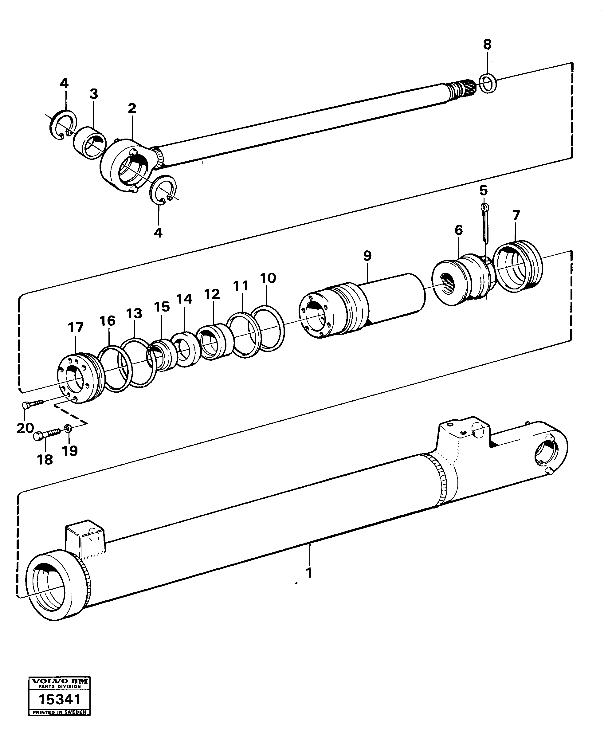 Схема запчастей Volvo 4300 4300 - 47635 Hydraulic cylinder tilting 