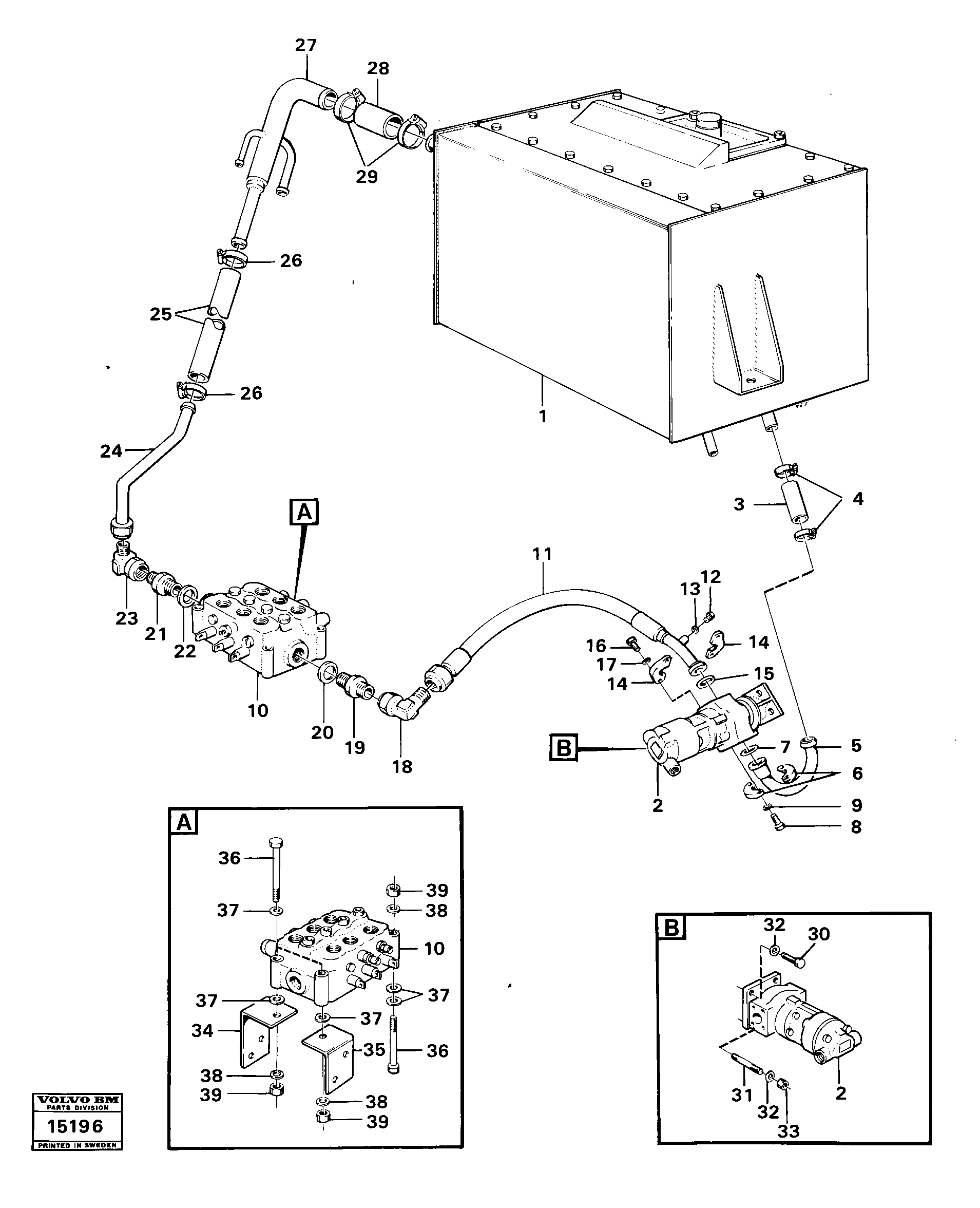 Схема запчастей Volvo 4300 4300 - 68887 Feed lines prod no 33100, 33105 