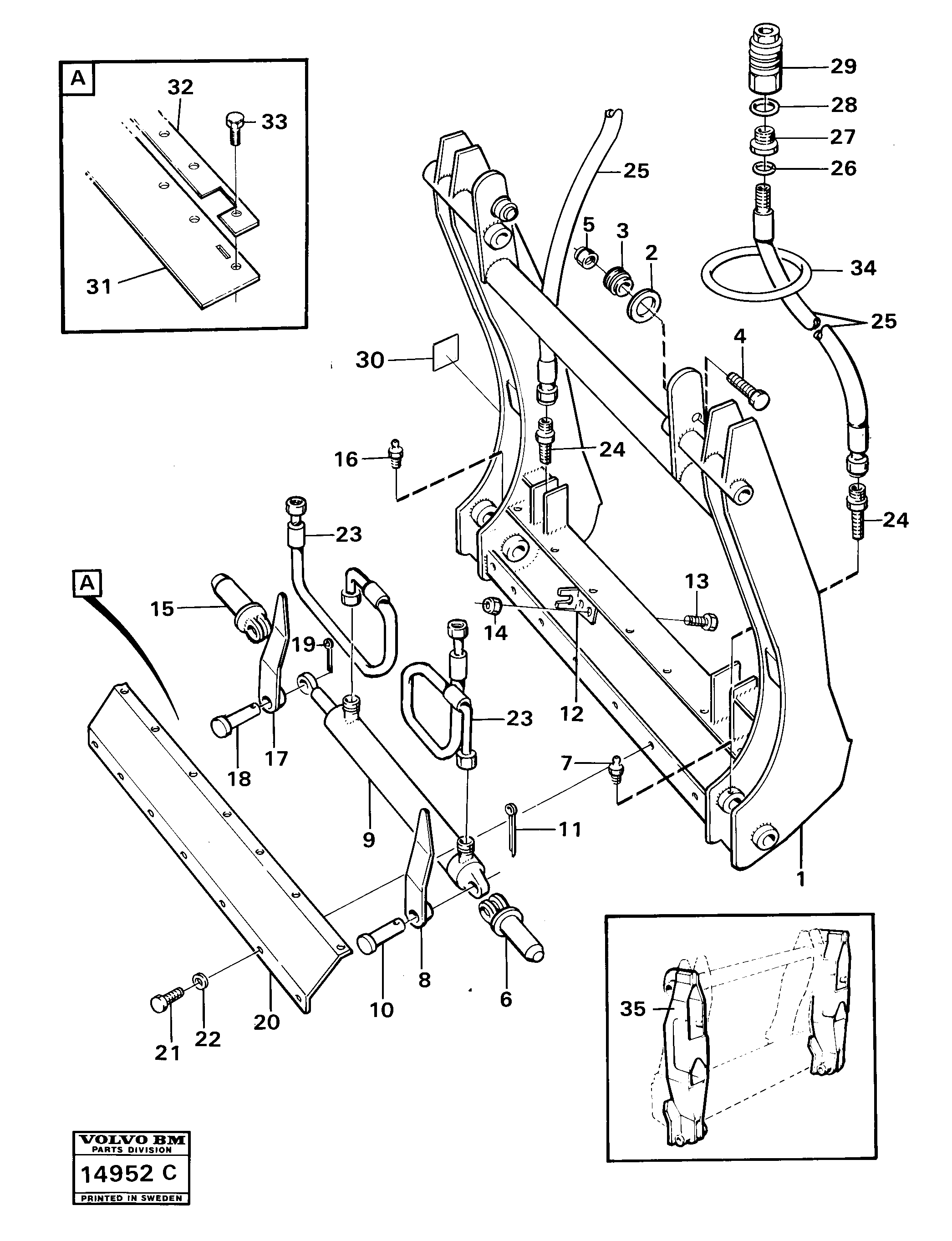 Схема запчастей Volvo 4300 4300 - 27586 Hydraulic attachment bracket 97829 