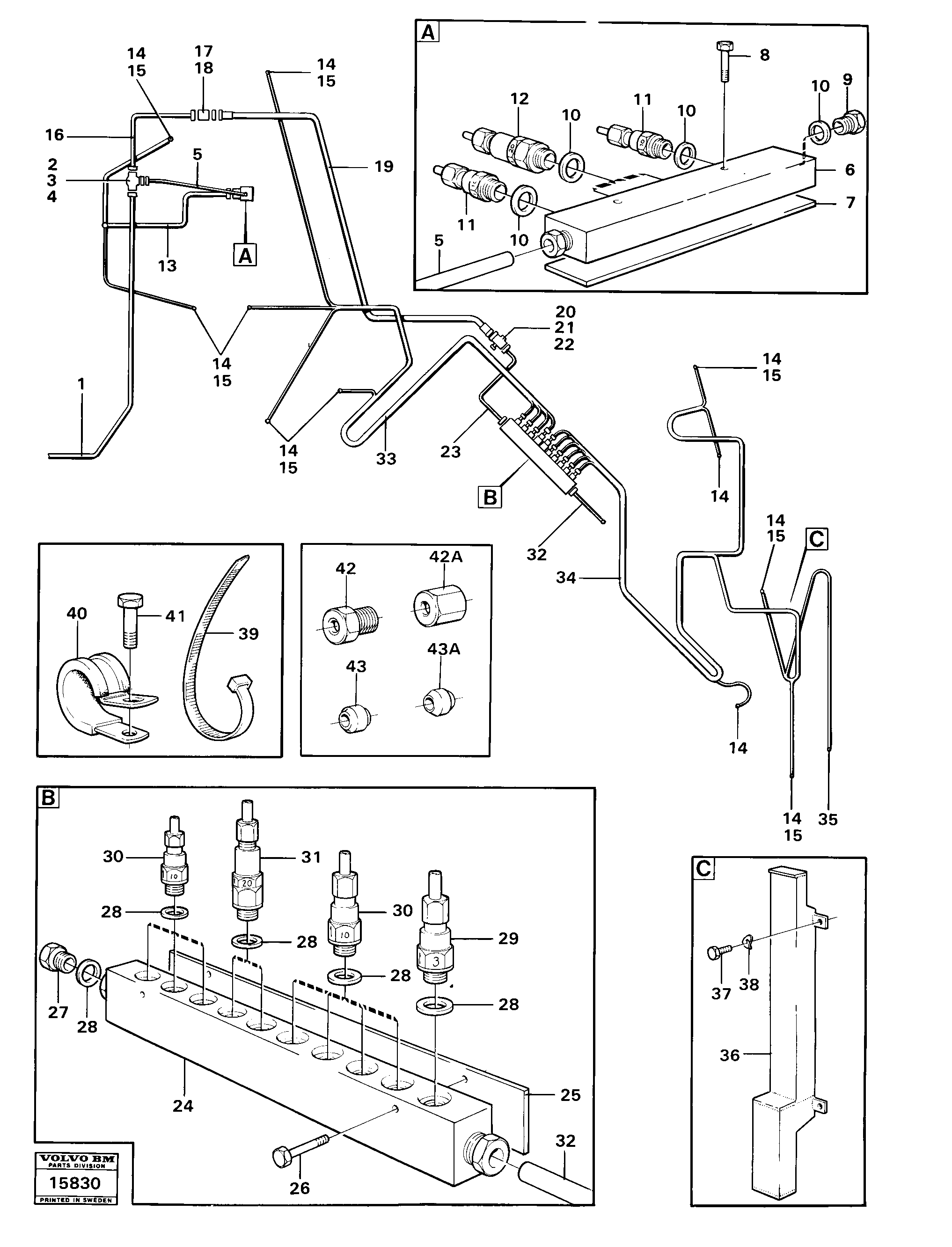 Схема запчастей Volvo 4300 4300 - 11176 Automatic vehicle lubrication, lifting unit98381 