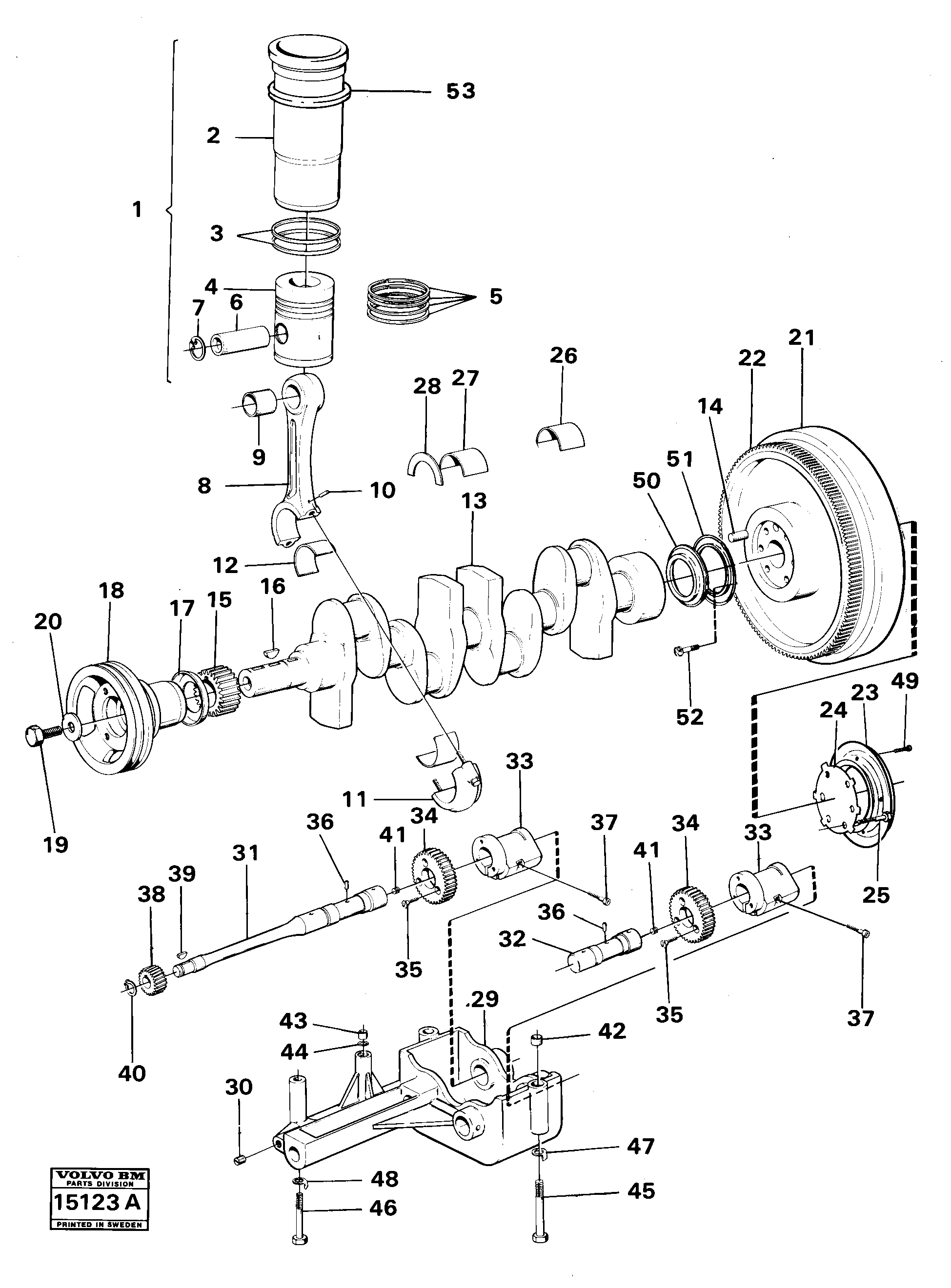 Схема запчастей Volvo 4300 4300 - 51206 Crankshaft and related parts 