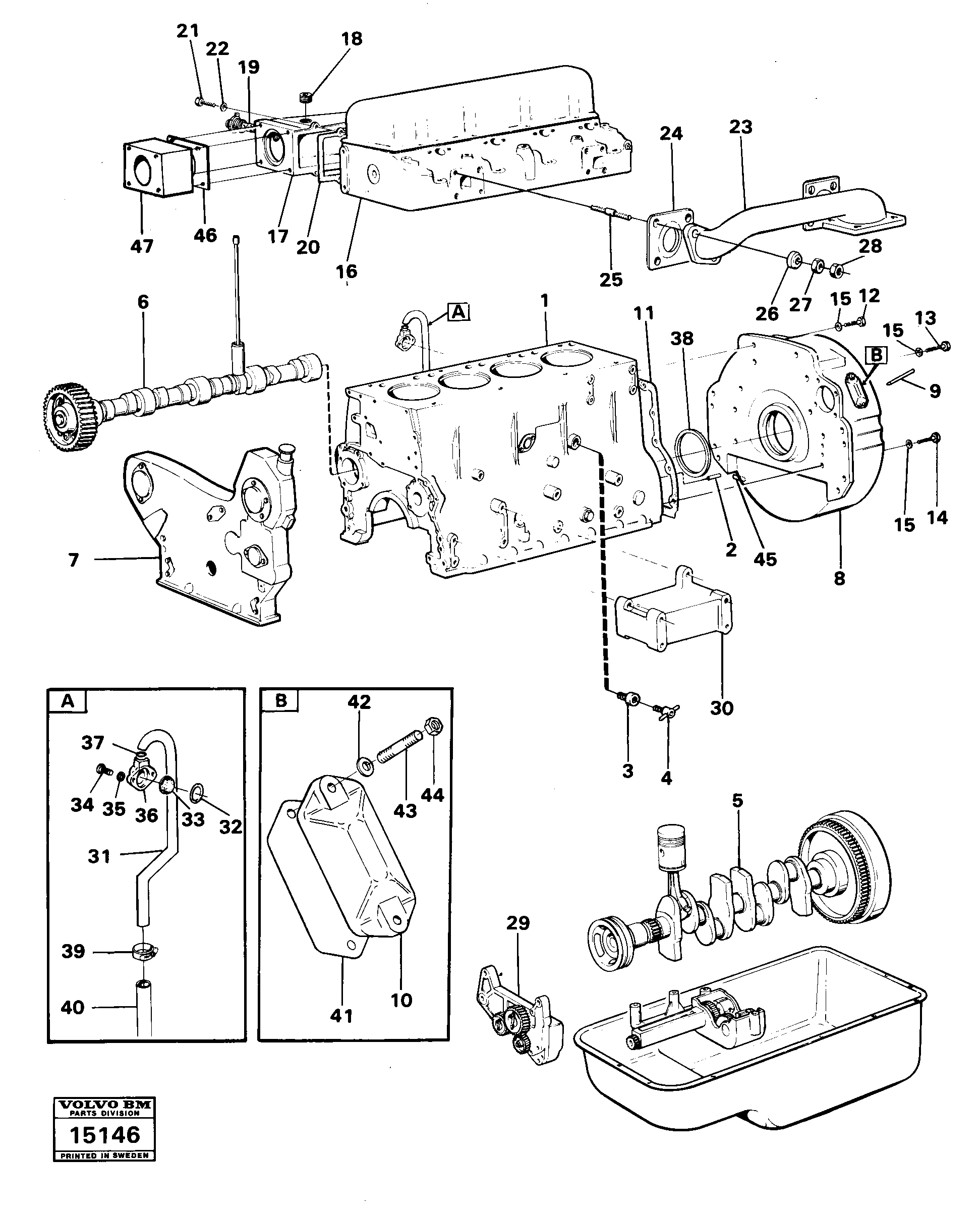 Схема запчастей Volvo 4300 4300 - 98044 Engine with fitting parts 