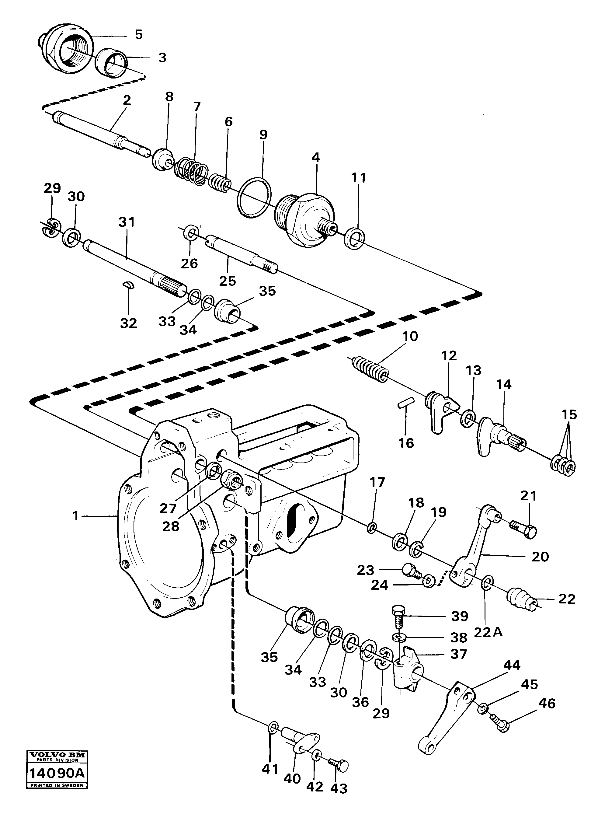 Схема запчастей Volvo 4300 4300 - 16225 Fuel injection pump shafts 