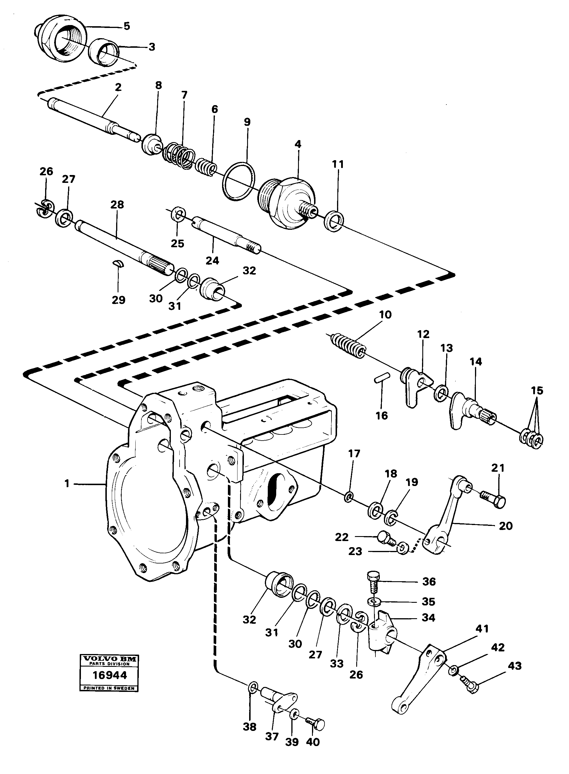 Схема запчастей Volvo 4300 4300 - 16226 Fuel injection pump shafts 