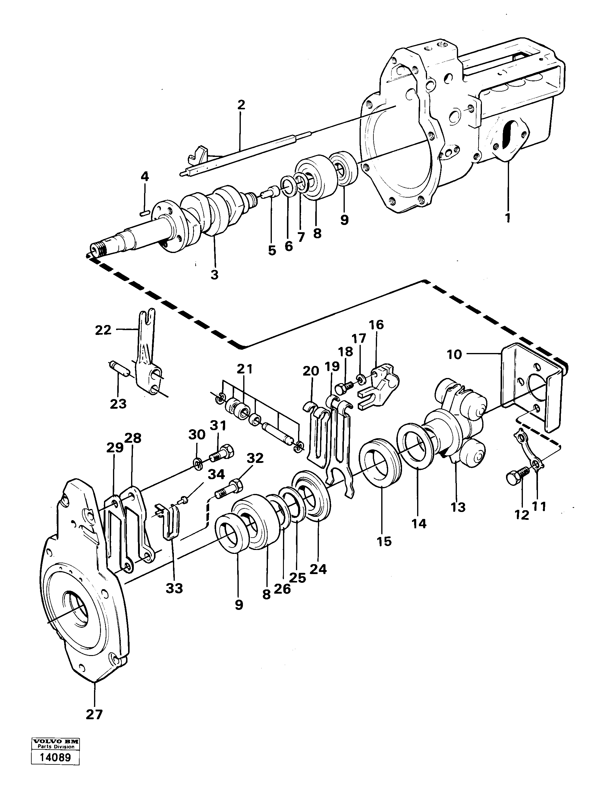 Схема запчастей Volvo 4300 4300 - 26490 Fuel injection pump governor part 