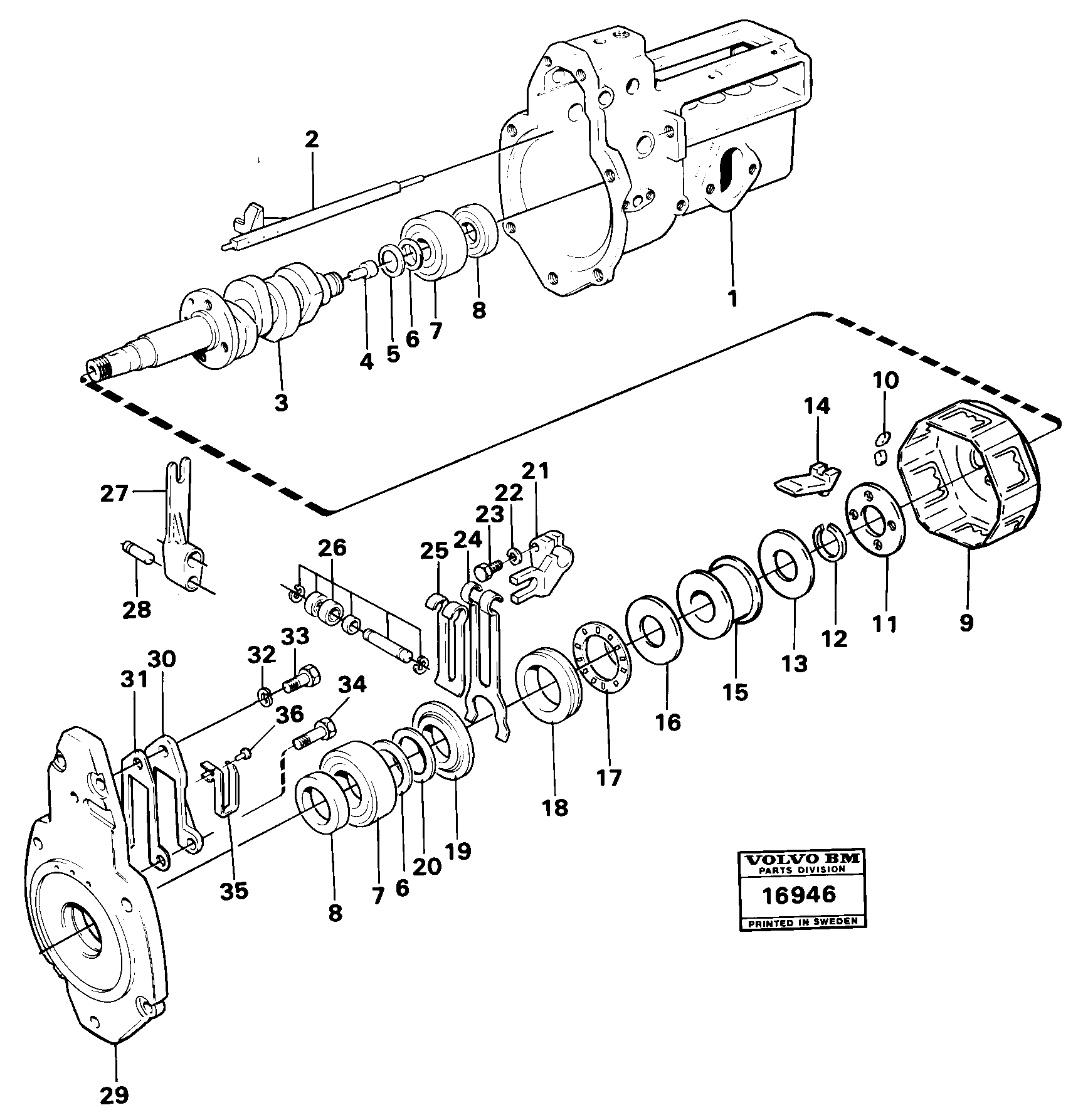 Схема запчастей Volvo 4300 4300 - 26491 Fuel injection pump governor part 