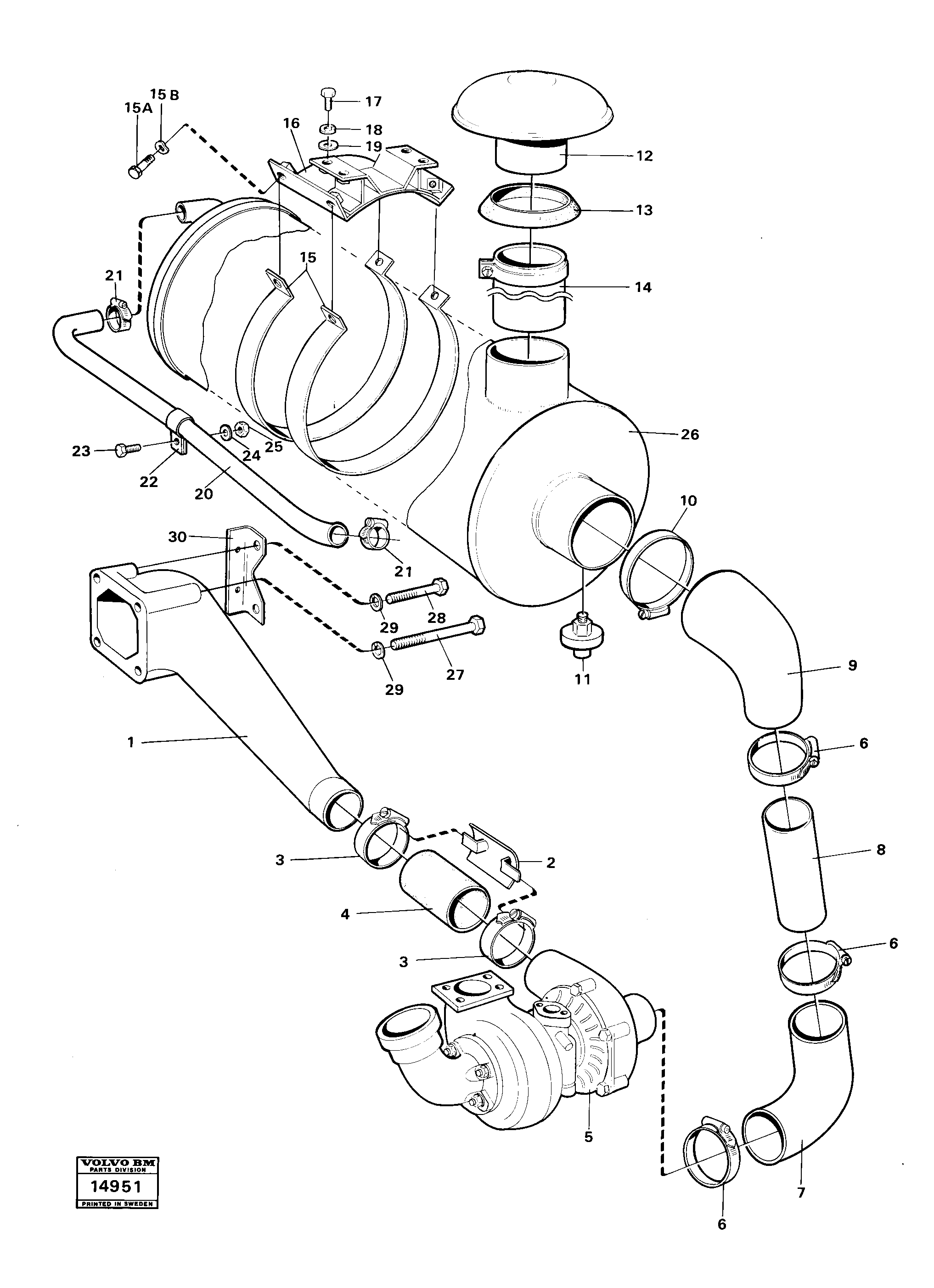 Схема запчастей Volvo 4300 4300 - 70164 Inlet system prod no 33100, 33105, 33106, 33107 