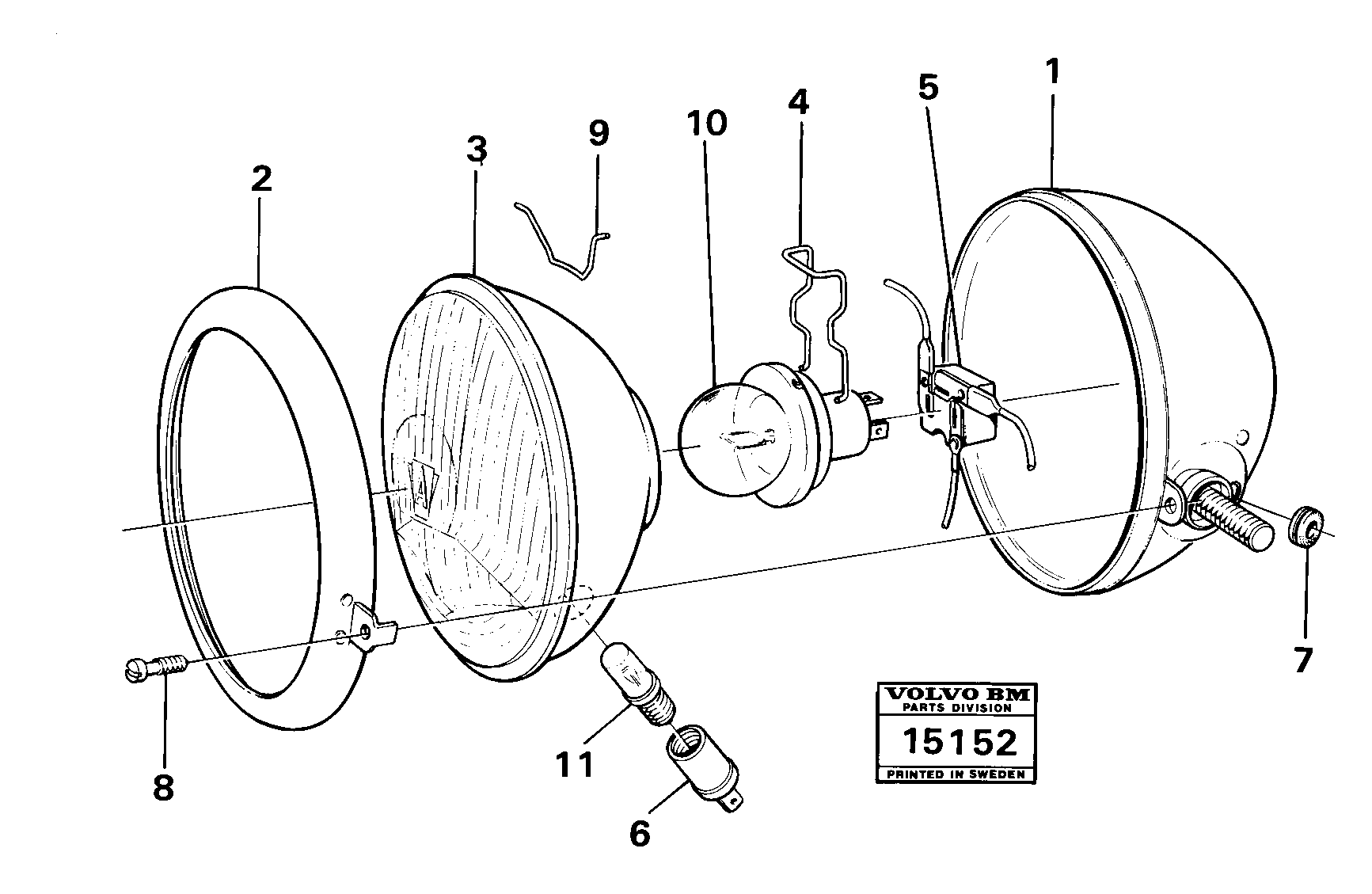 Схема запчастей Volvo 4300 4300 - 16240 Headlamp 