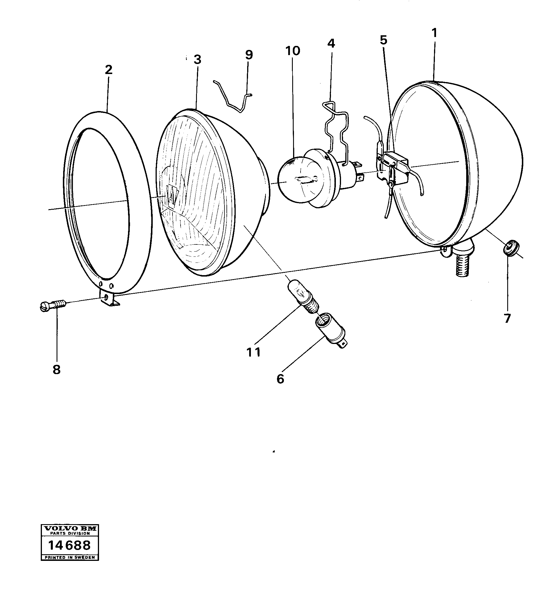 Схема запчастей Volvo 4300 4300 - 16241 Headlamp 