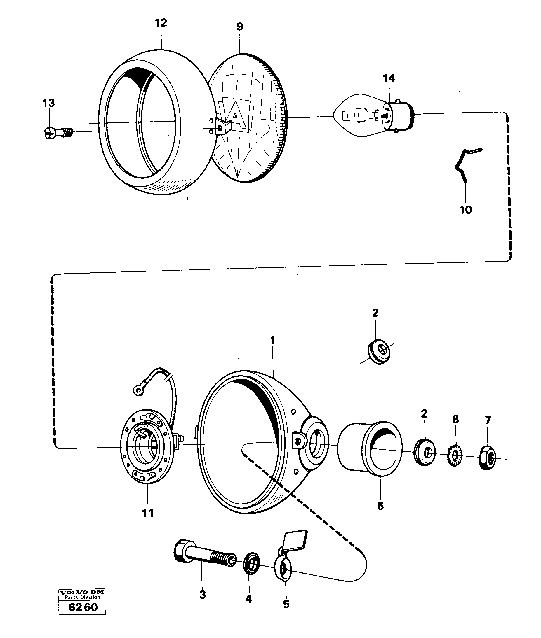 Схема запчастей Volvo 4300 4300 - 18942 Headlamp 