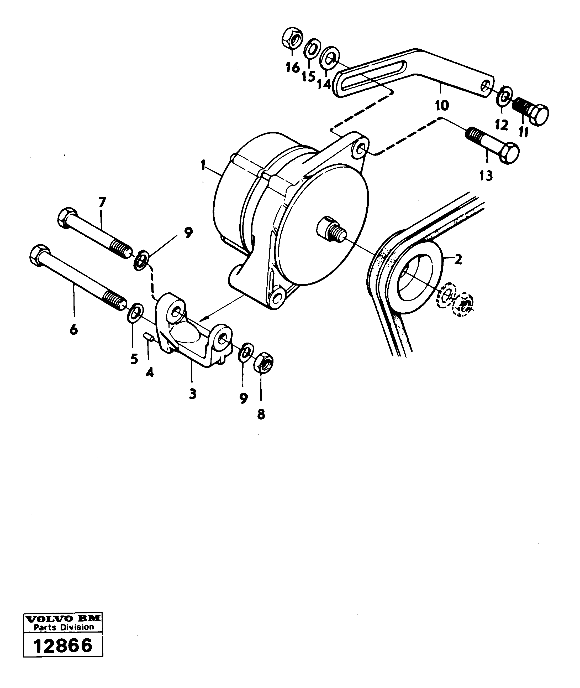 Схема запчастей Volvo 4300 4300 - 32286 Generator with fitting parts 