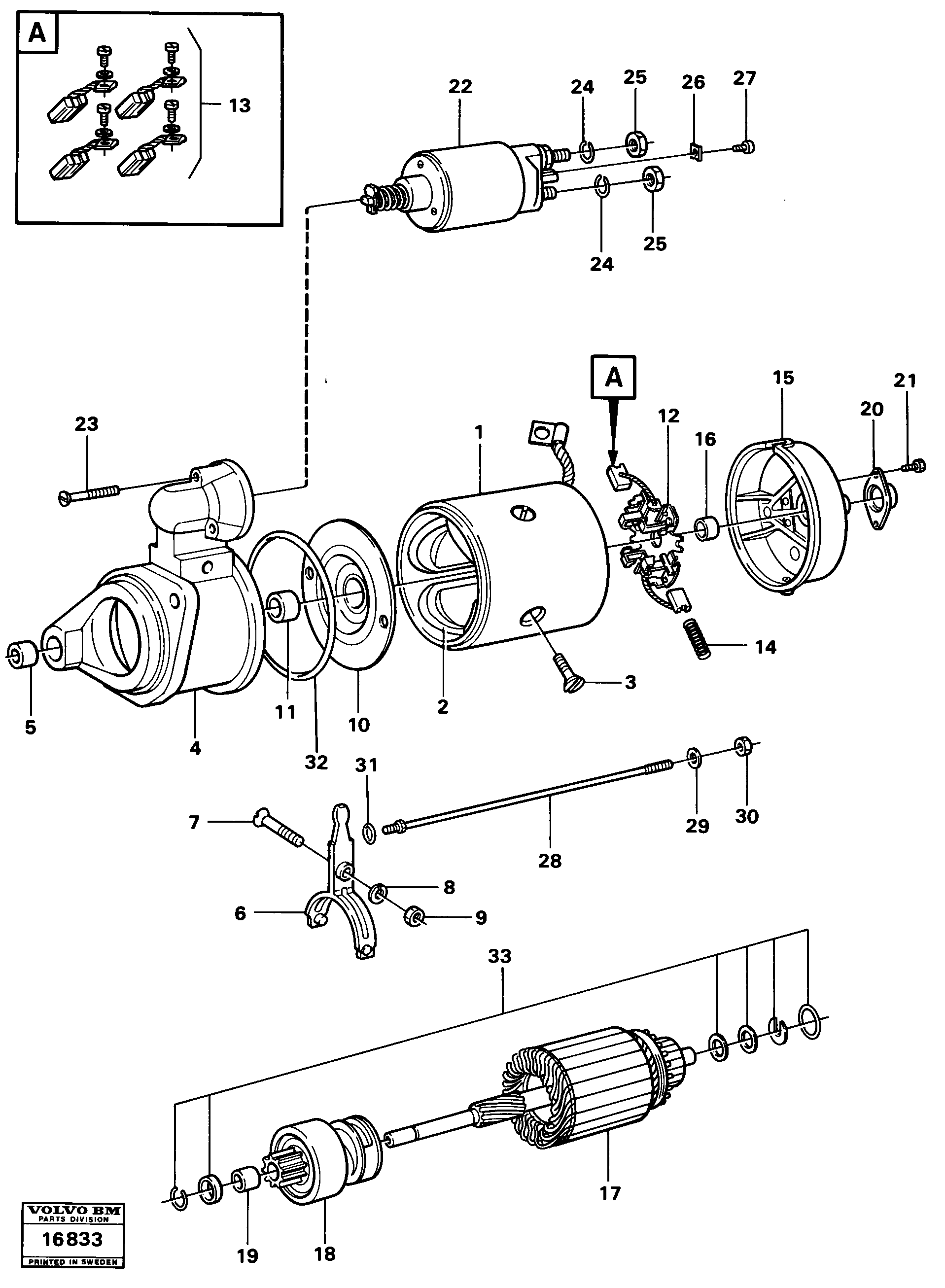 Схема запчастей Volvo 4300 4300 - 33844 Starter motor mo 51278 - 60246, Mo 60249 - 60413 