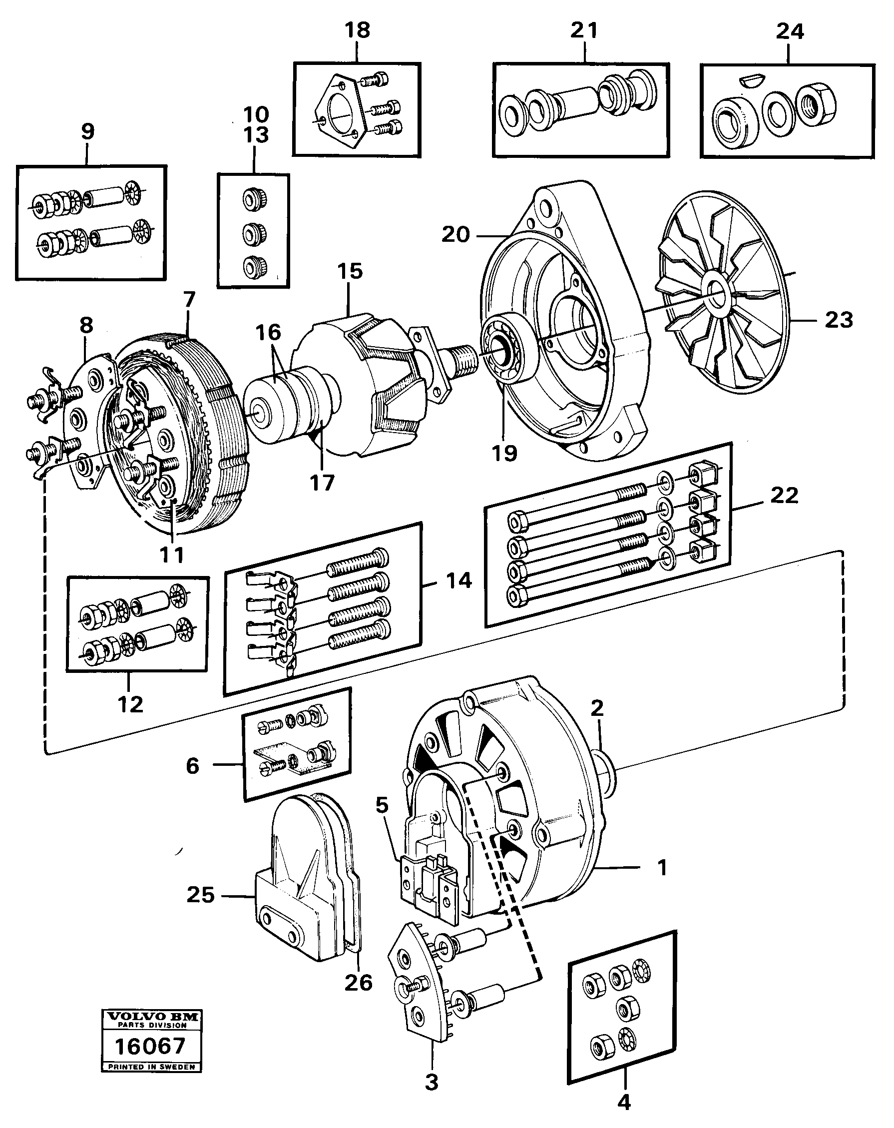 Схема запчастей Volvo 4300 4300 - 35908 Alternator 