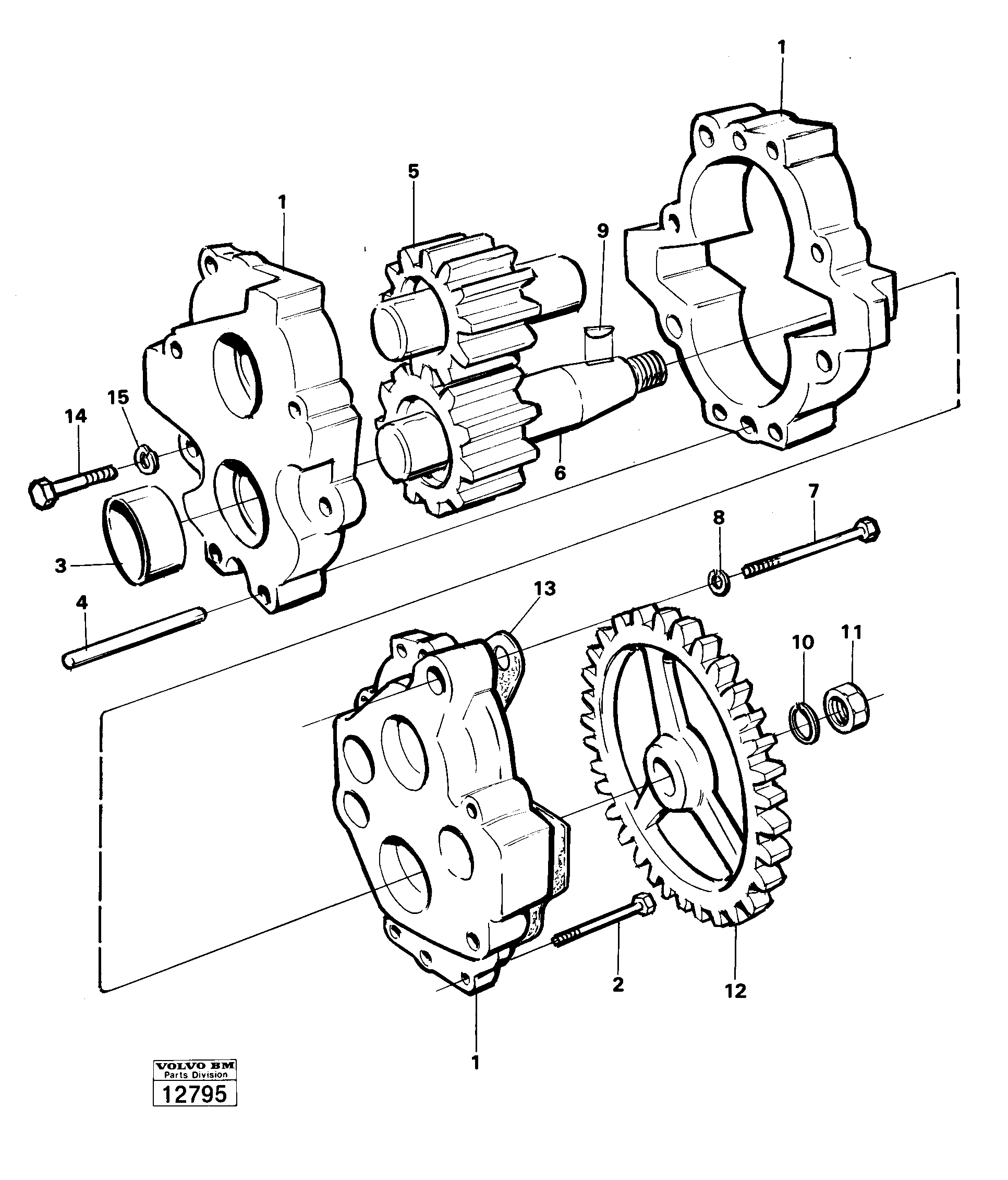 Схема запчастей Volvo 4300 4300 - 18548 Насос коробки передач (трансмиссии, КПП) 