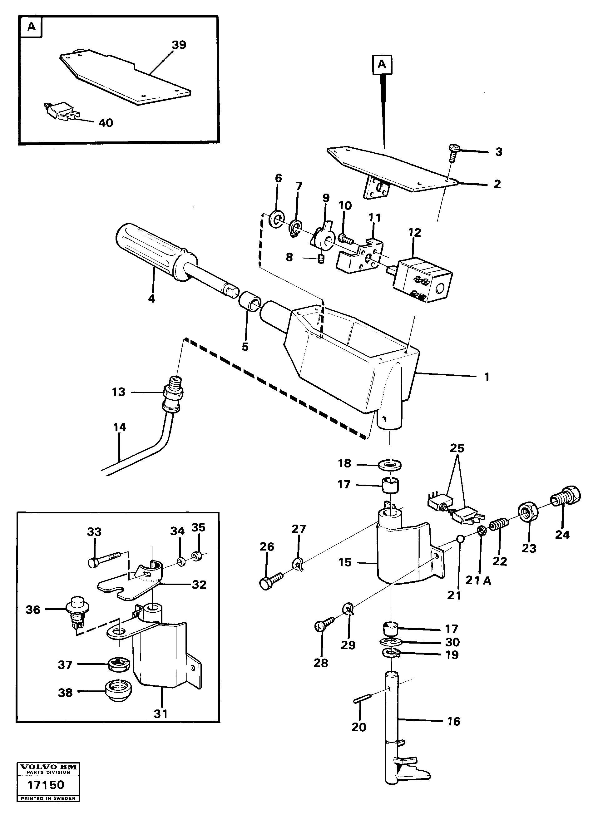 Схема запчастей Volvo 4300 4300 - 28894 Range selector controls 