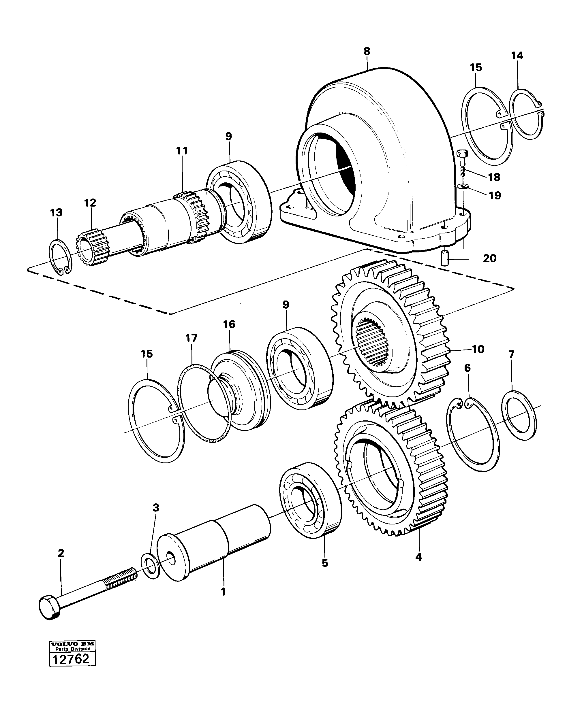 Схема запчастей Volvo 4300 4300 - 34522 Charging oil-pump drive prod no 30804 