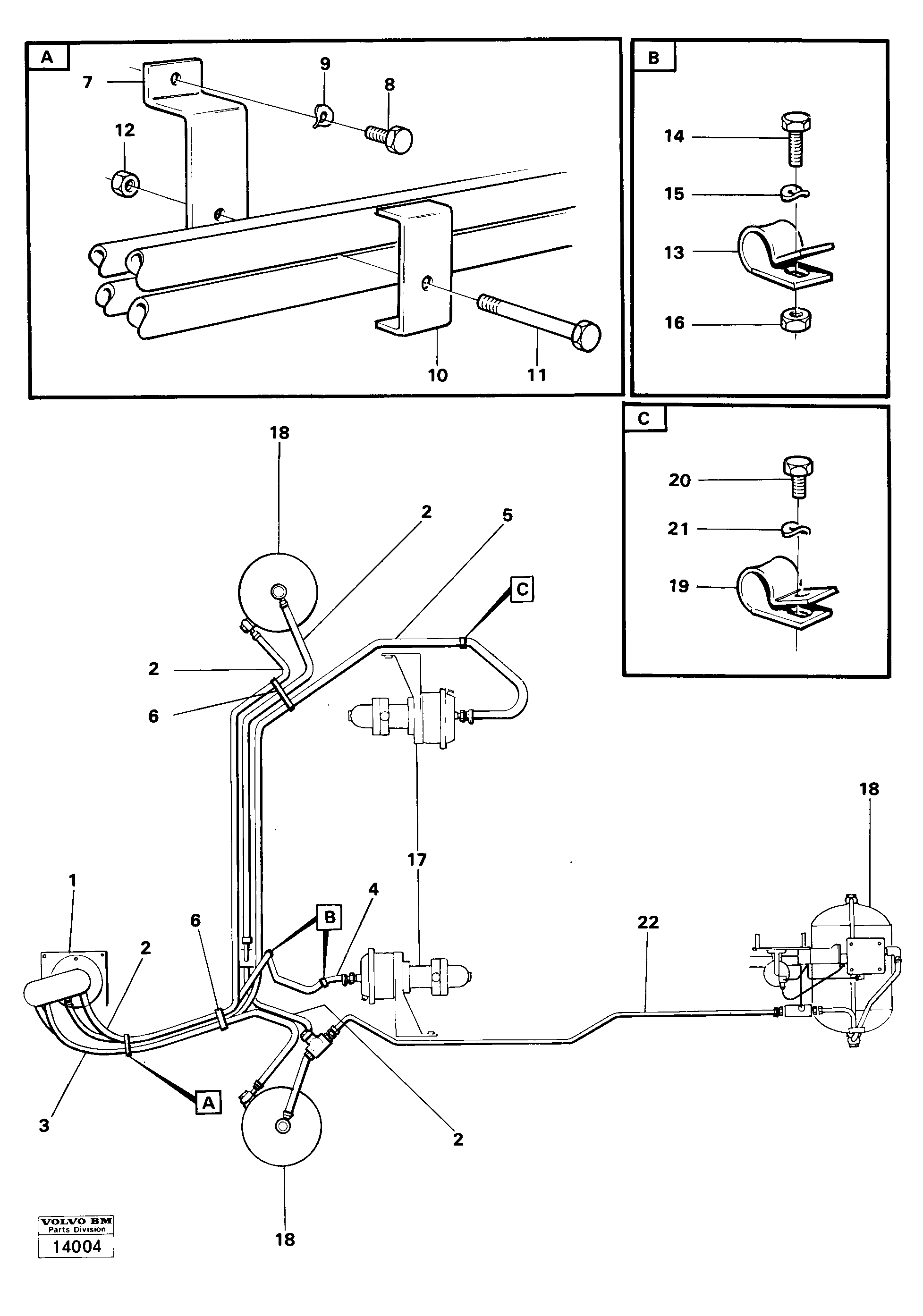 Схема запчастей Volvo 4300 4300 - 11173 Pneumatic system pipes 