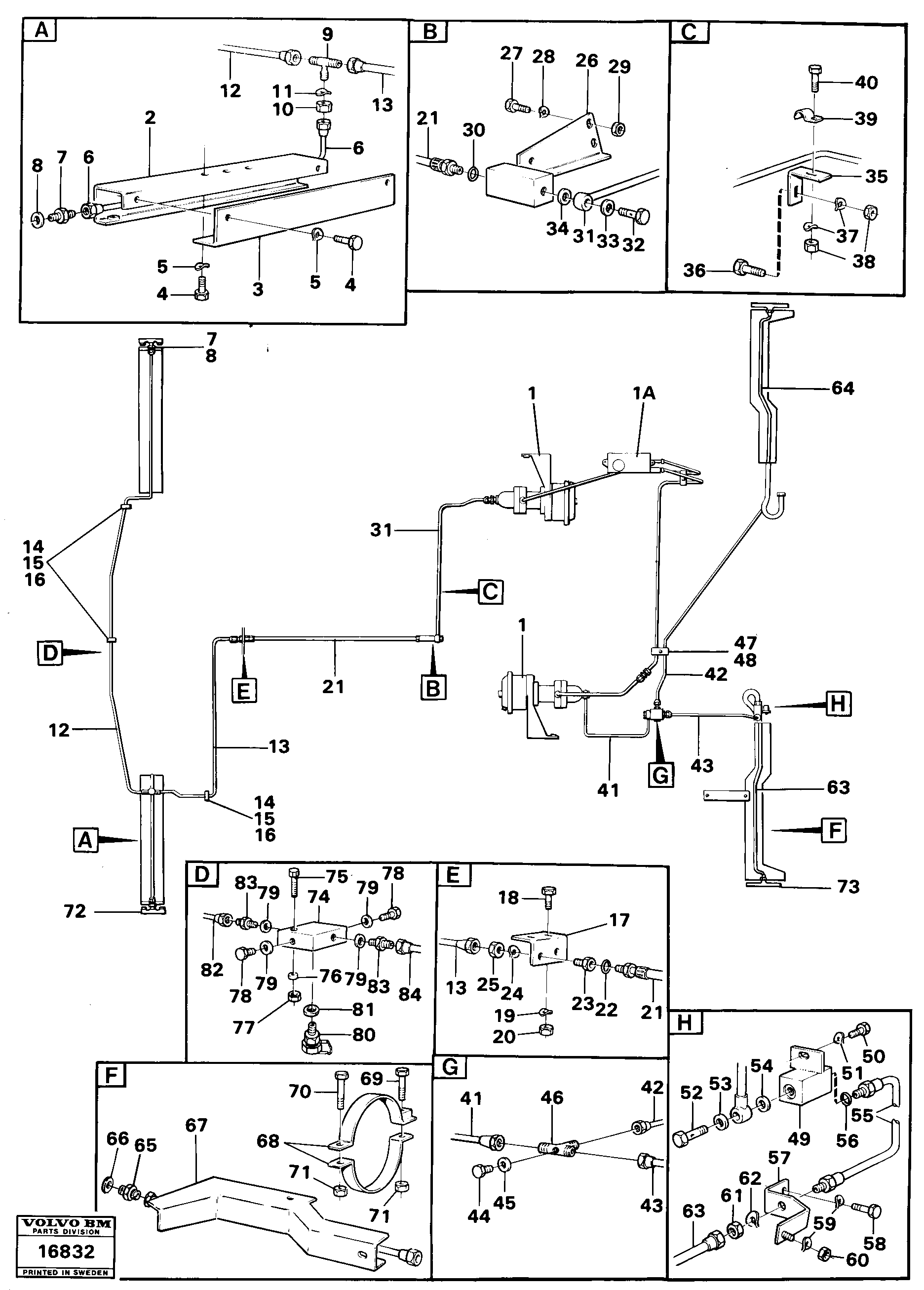 Схема запчастей Volvo 4300 4300 - 21475 Hydraulic system prod nr 33106, 33107 