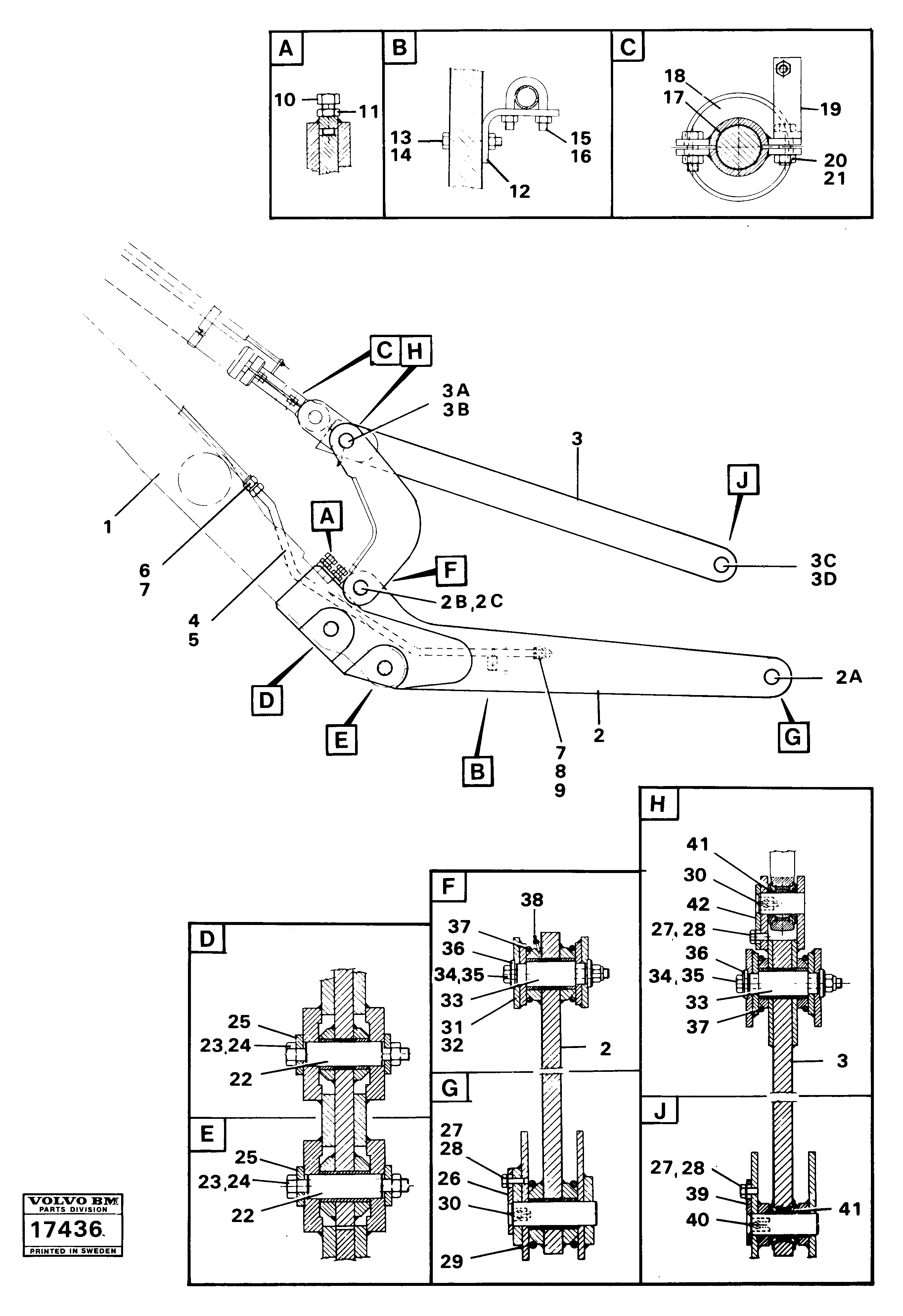 Схема запчастей Volvo 4200 4200 - 79463 Extended lifting frame 99421 