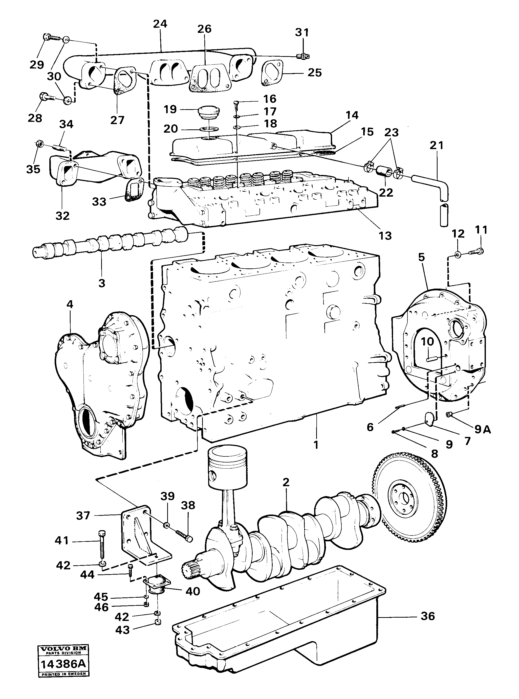 Схема запчастей Volvo 4200 4200 - 71237 Engine with fitting parts 