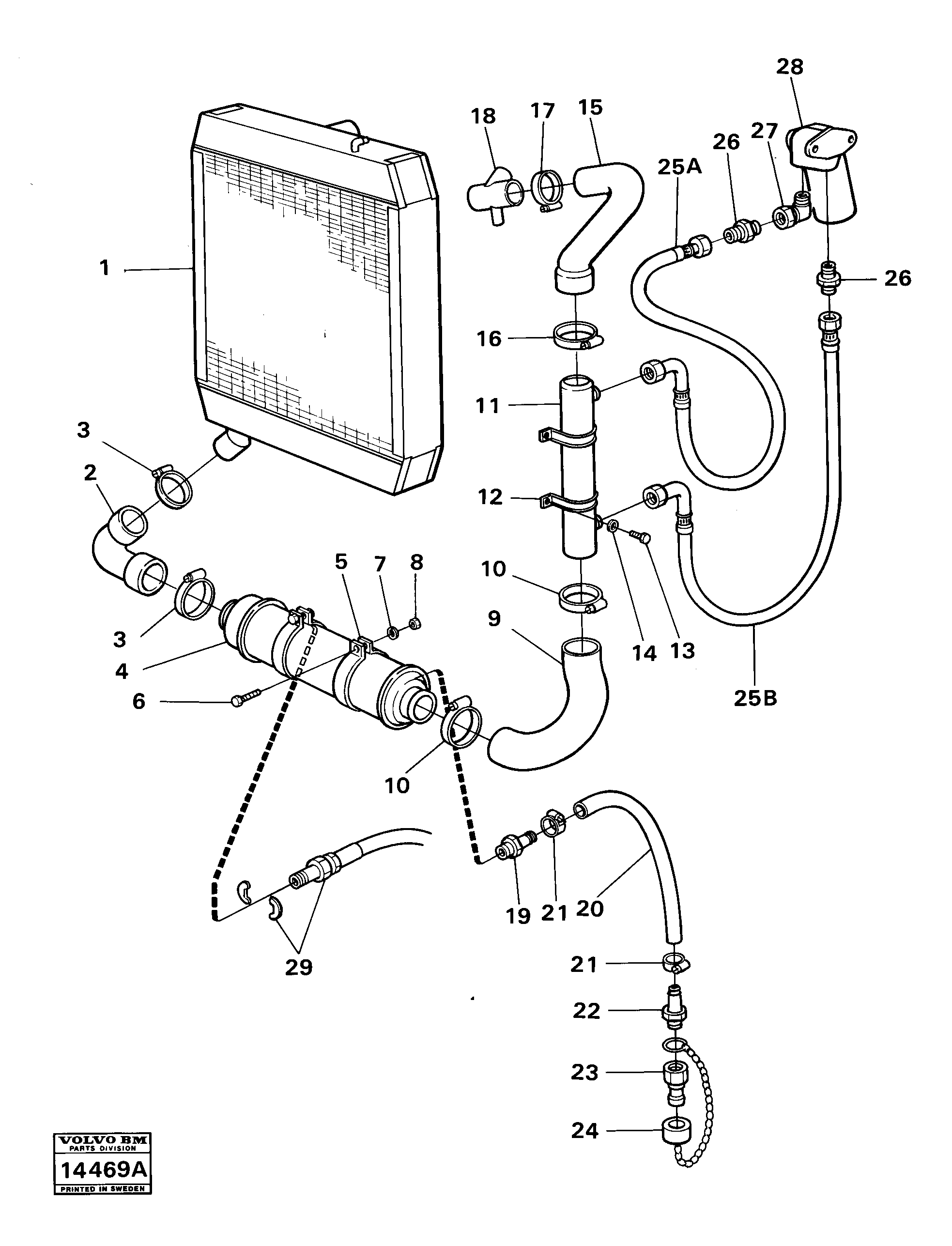 Схема запчастей Volvo 4200 4200 - 77906 Cooling system, oil cooler 