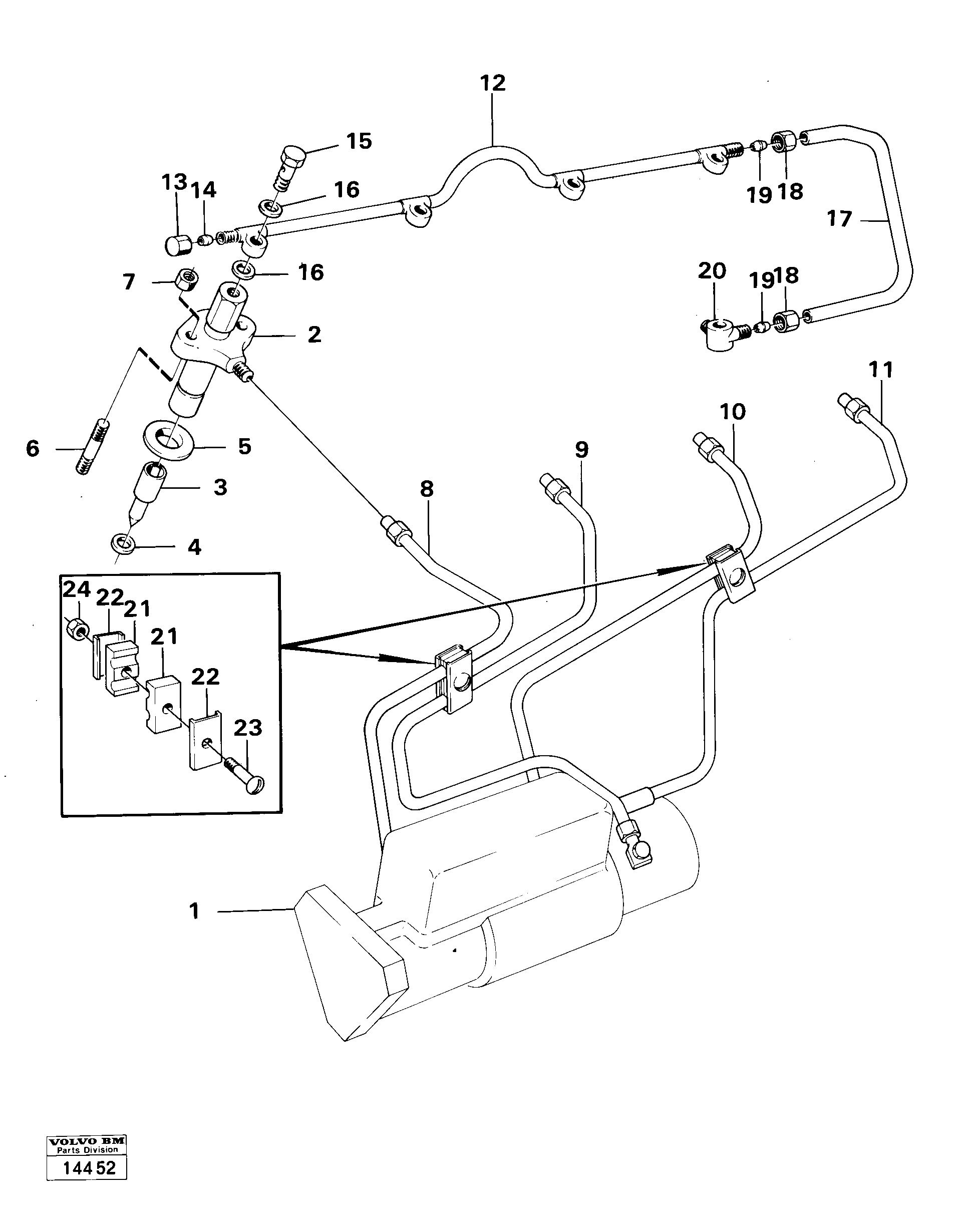 Схема запчастей Volvo 4200 4200 - 29257 Fuel lines, injectors 