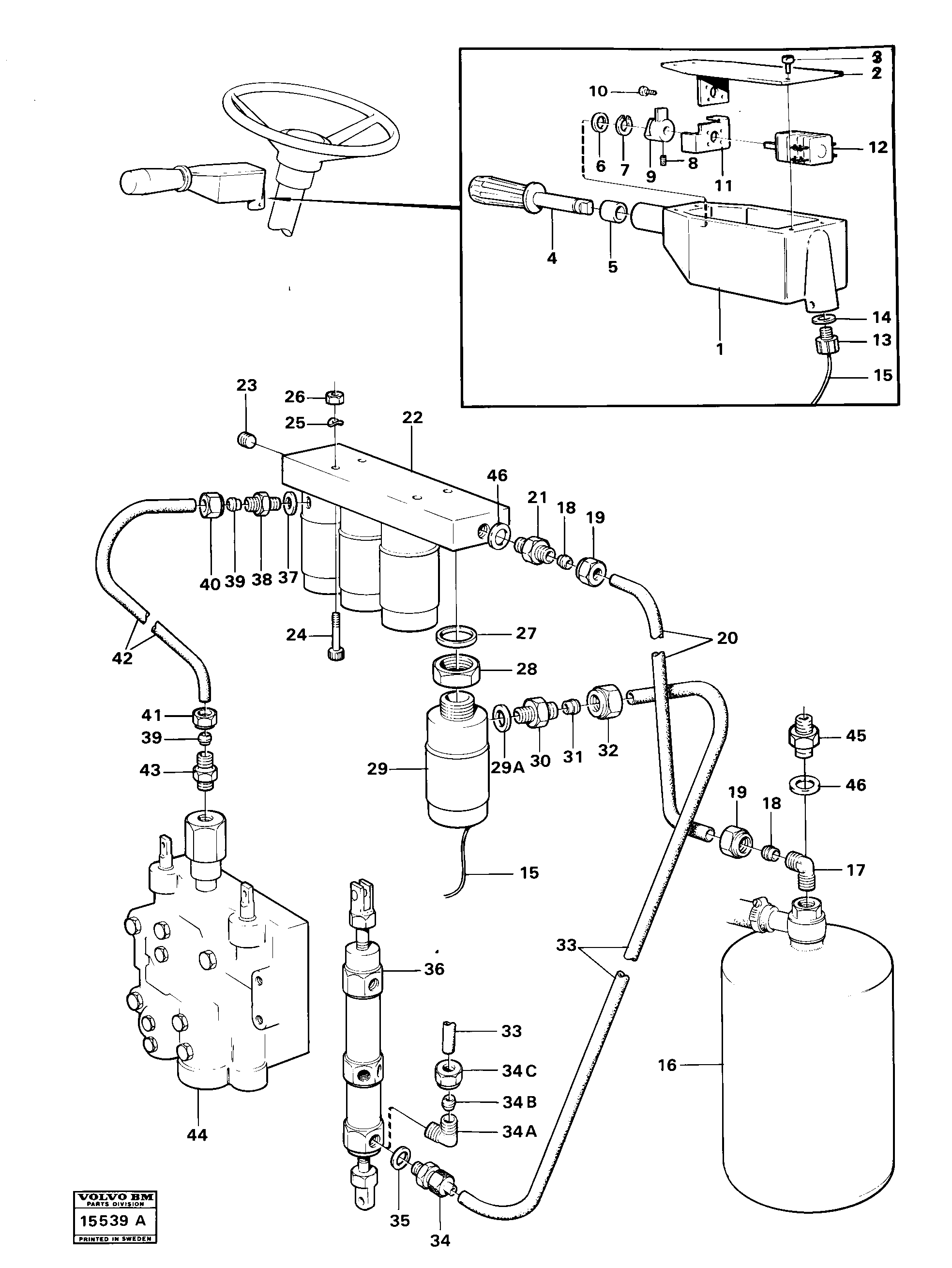 Схема запчастей Volvo 4200 4200 - 19299 Range selector controls pneumatic system 