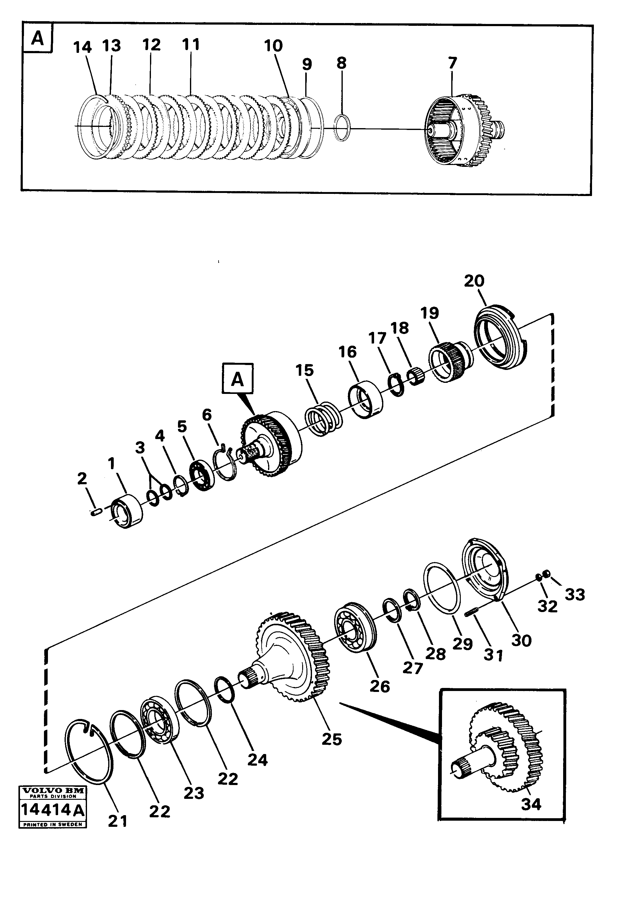 Схема запчастей Volvo 4200 4200 - 49324 Clutch 3:rd 