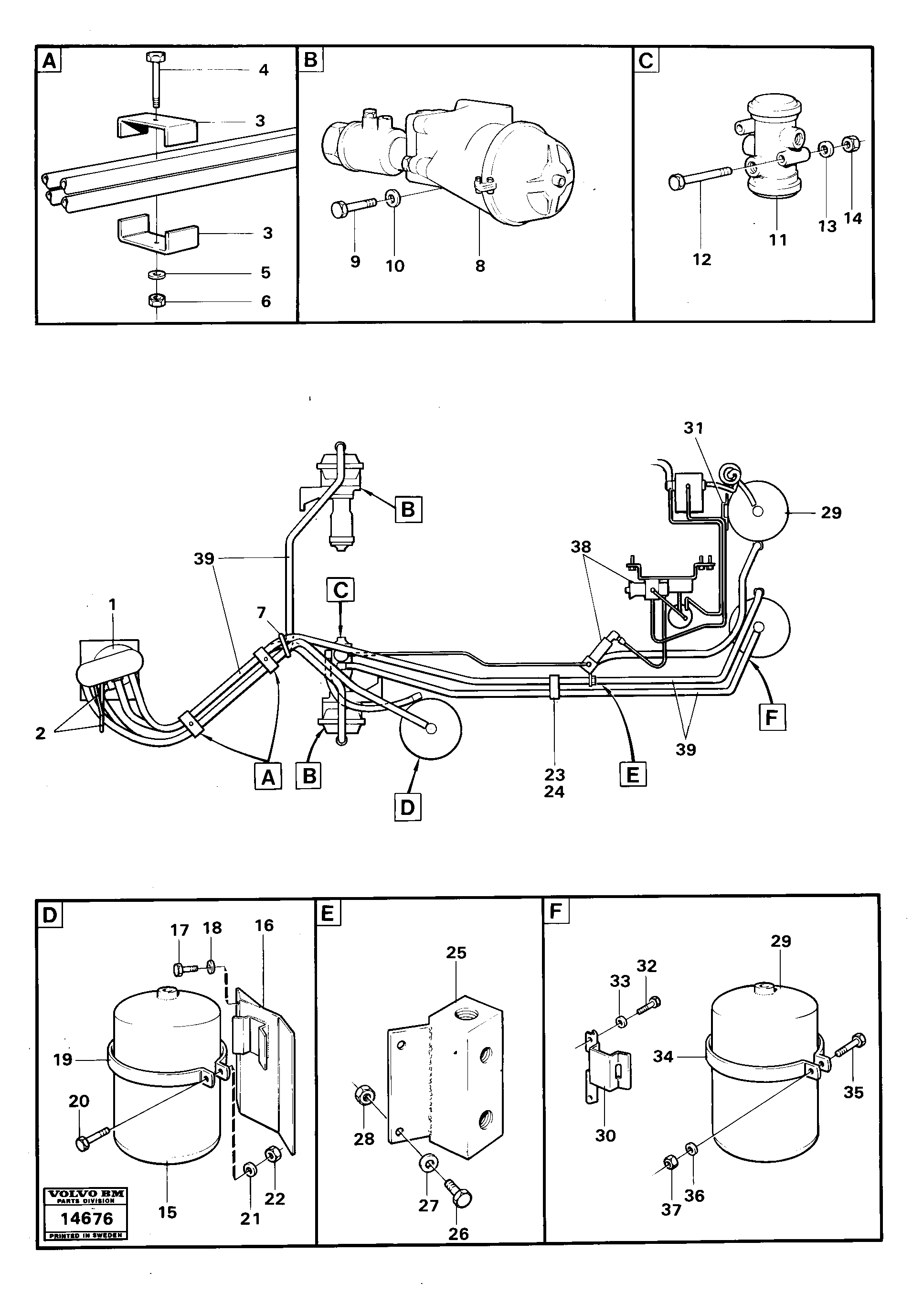 Схема запчастей Volvo 4200 4200 - 19788 Pneumatic system components 