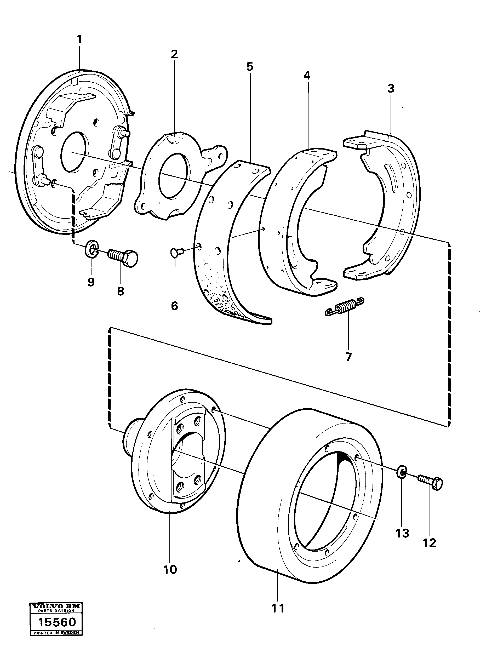 Схема запчастей Volvo 4200 4200 - 25285 Brake drum 