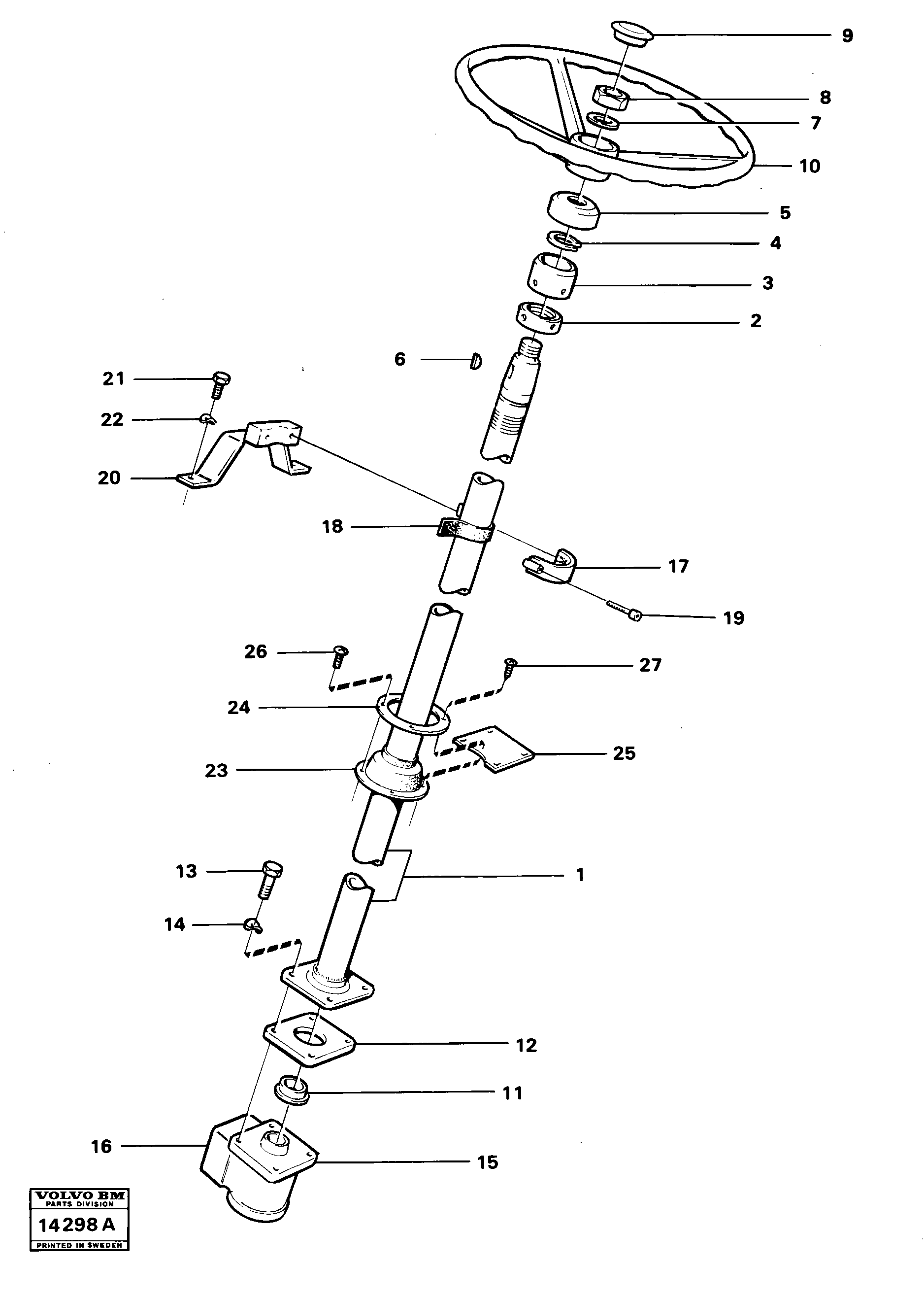 Схема запчастей Volvo 4200 4200 - 25286 Steering column with fitting parts 