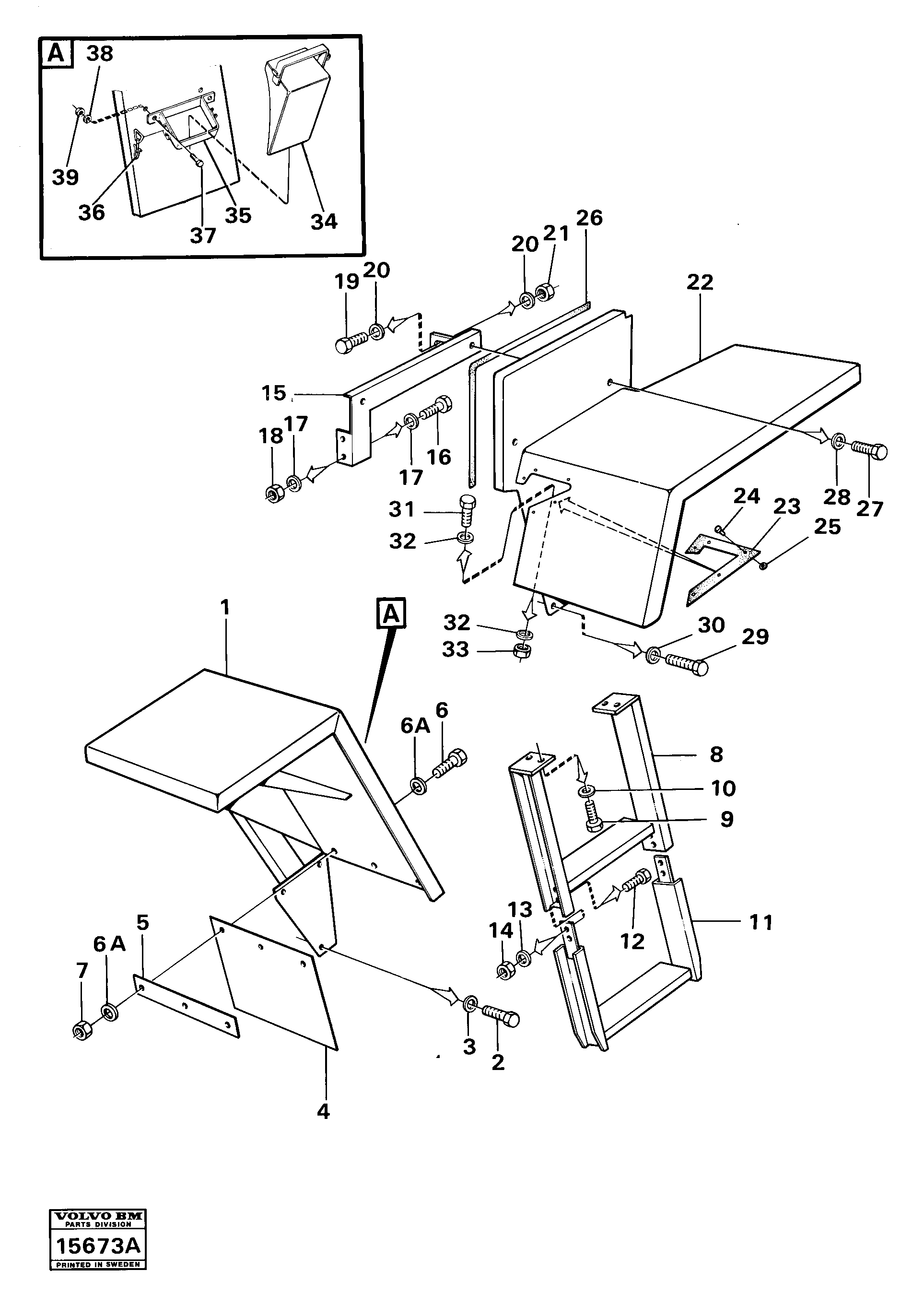 Схема запчастей Volvo 4200 4200 - 16126 Mudguards and ladder mounting 