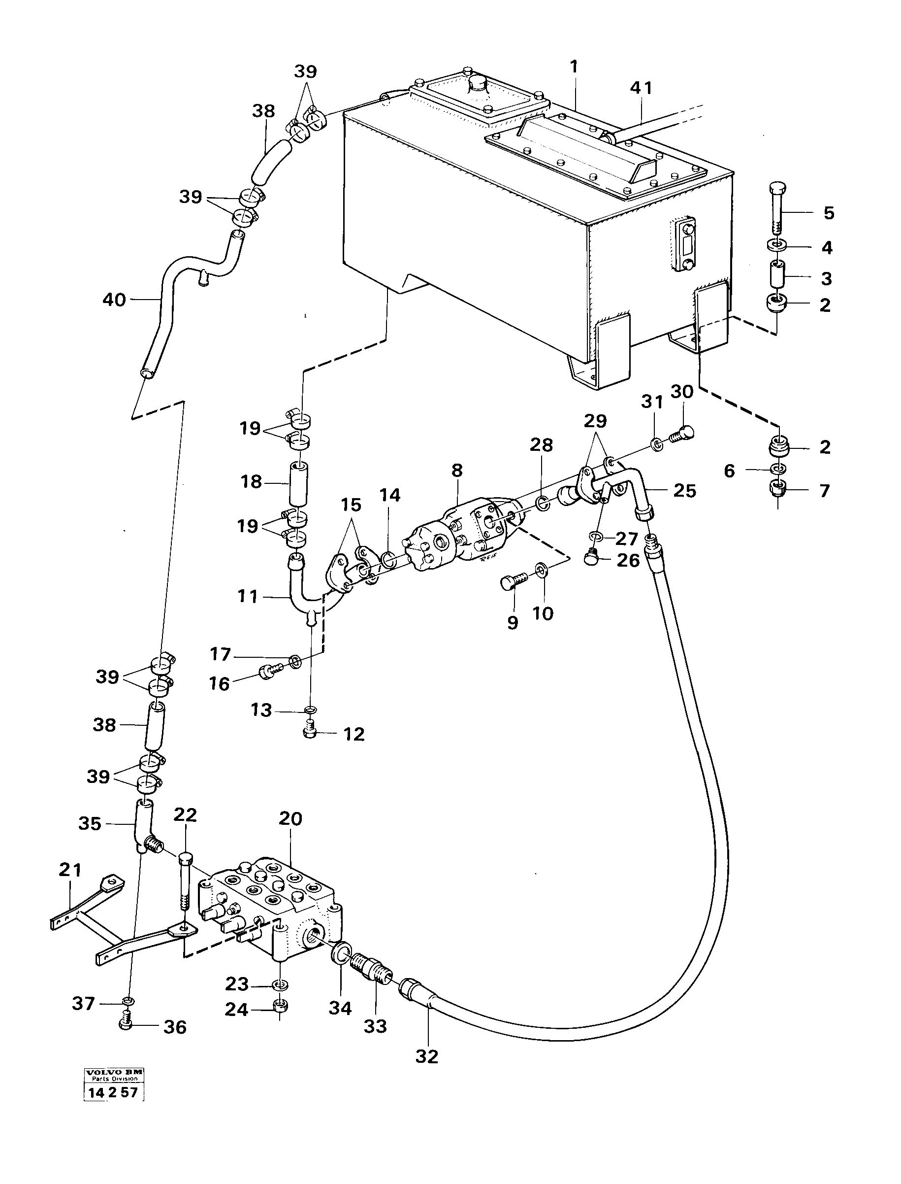 Схема запчастей Volvo 4200 4200 - 41950 Feed lines 