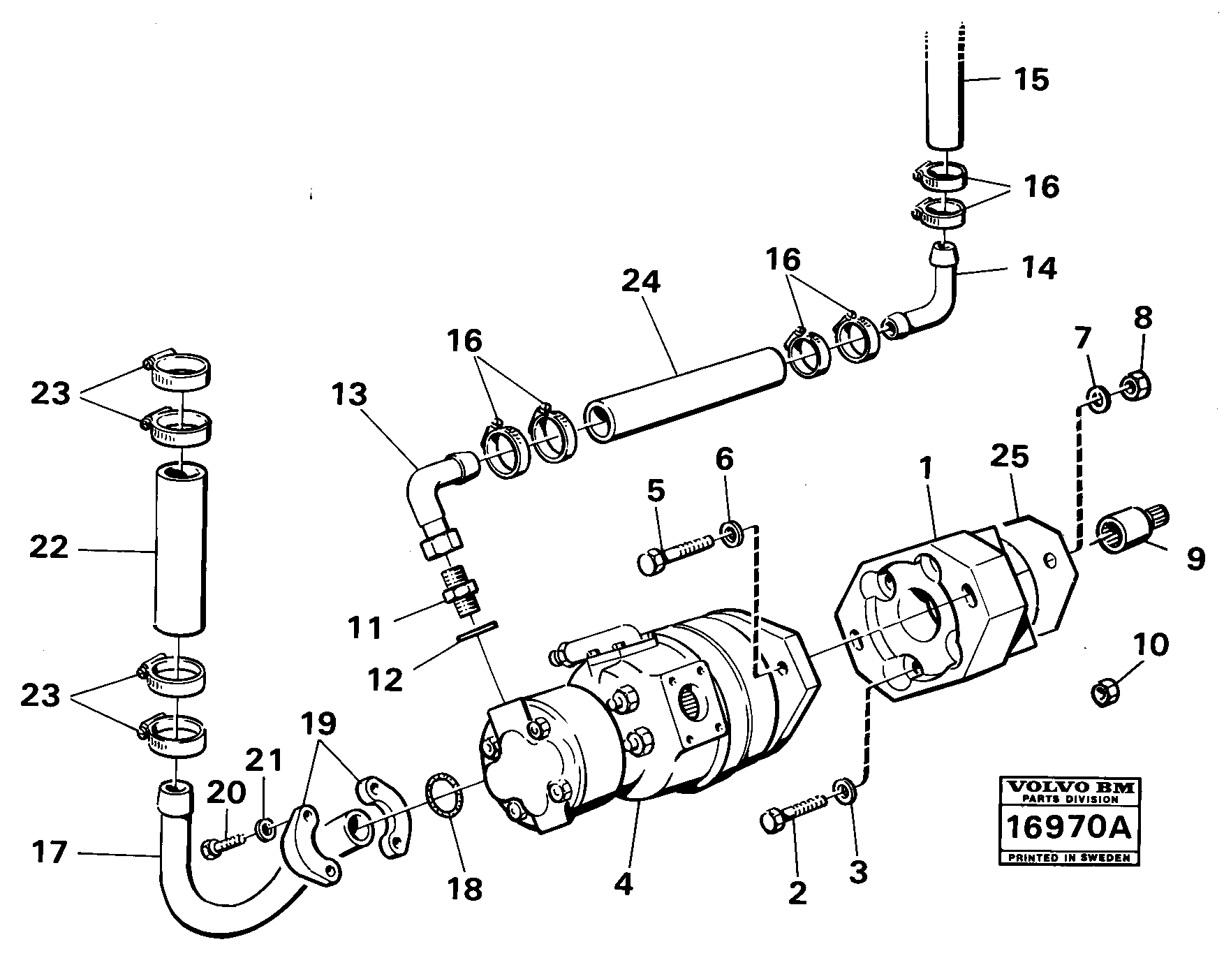 Схема запчастей Volvo 4200 4200 - 70989 Hydraulic pump with conn.99159,99393 