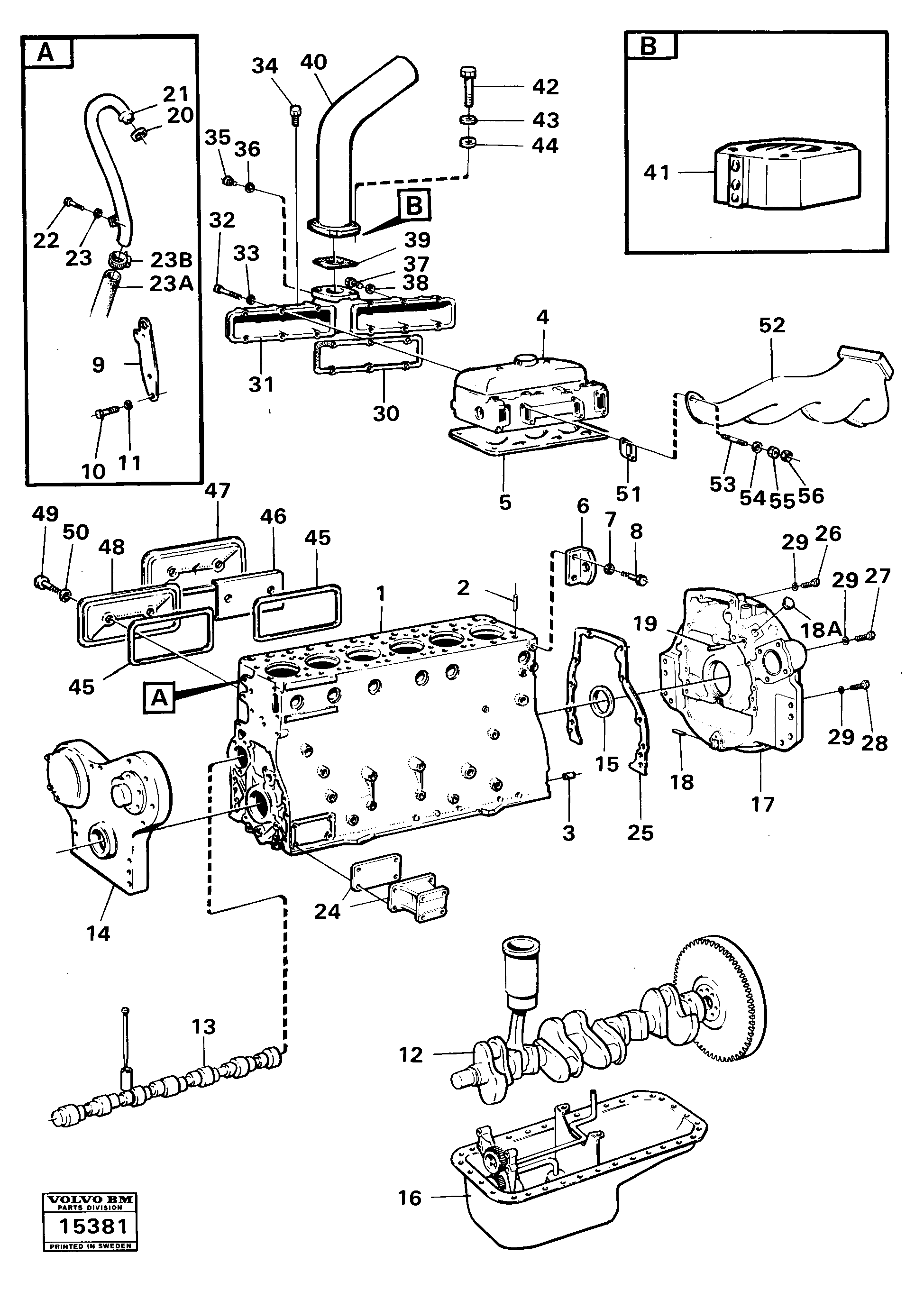 Схема запчастей Volvo 4400 4400 - 98968 Engine with fitting parts 