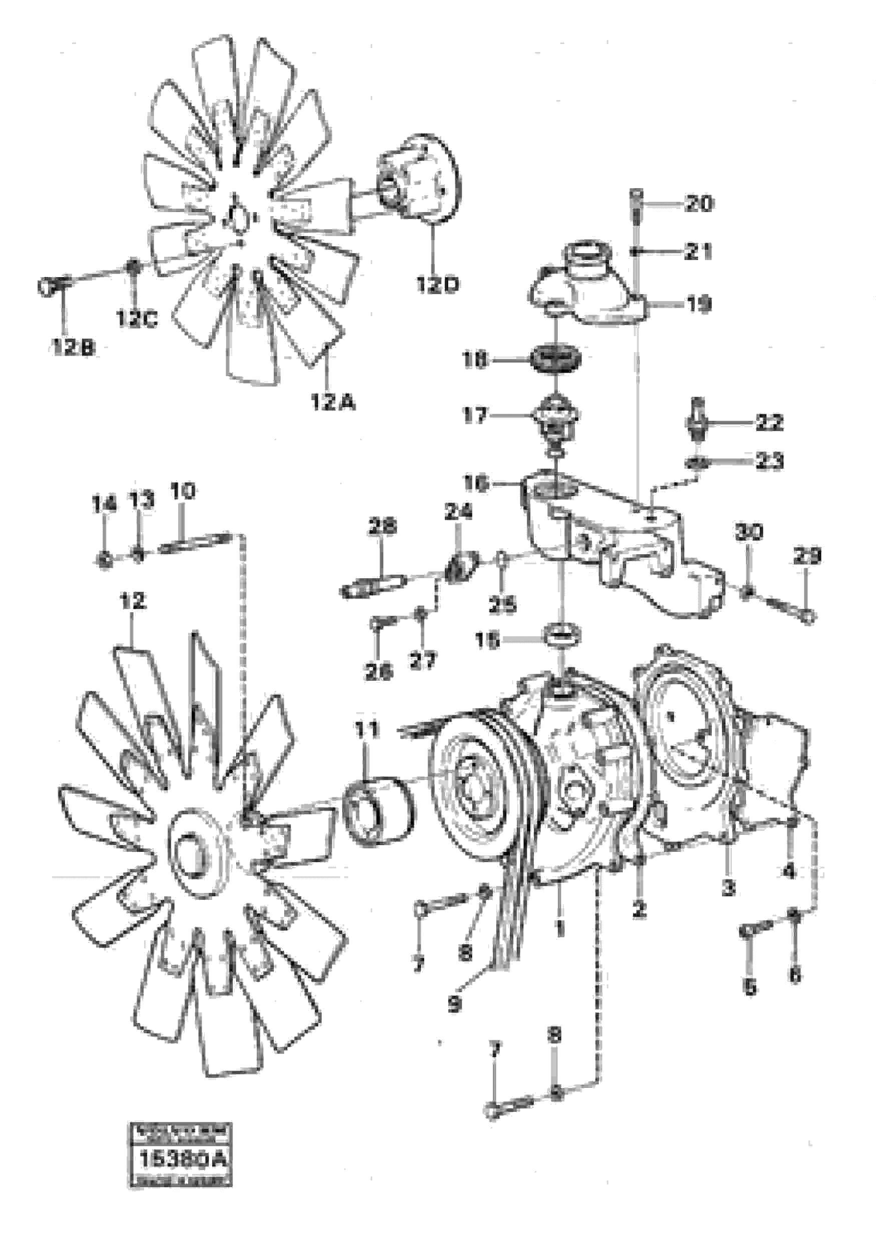 Схема запчастей Volvo 4400 4400 - 518 Water pump with fitting parts 