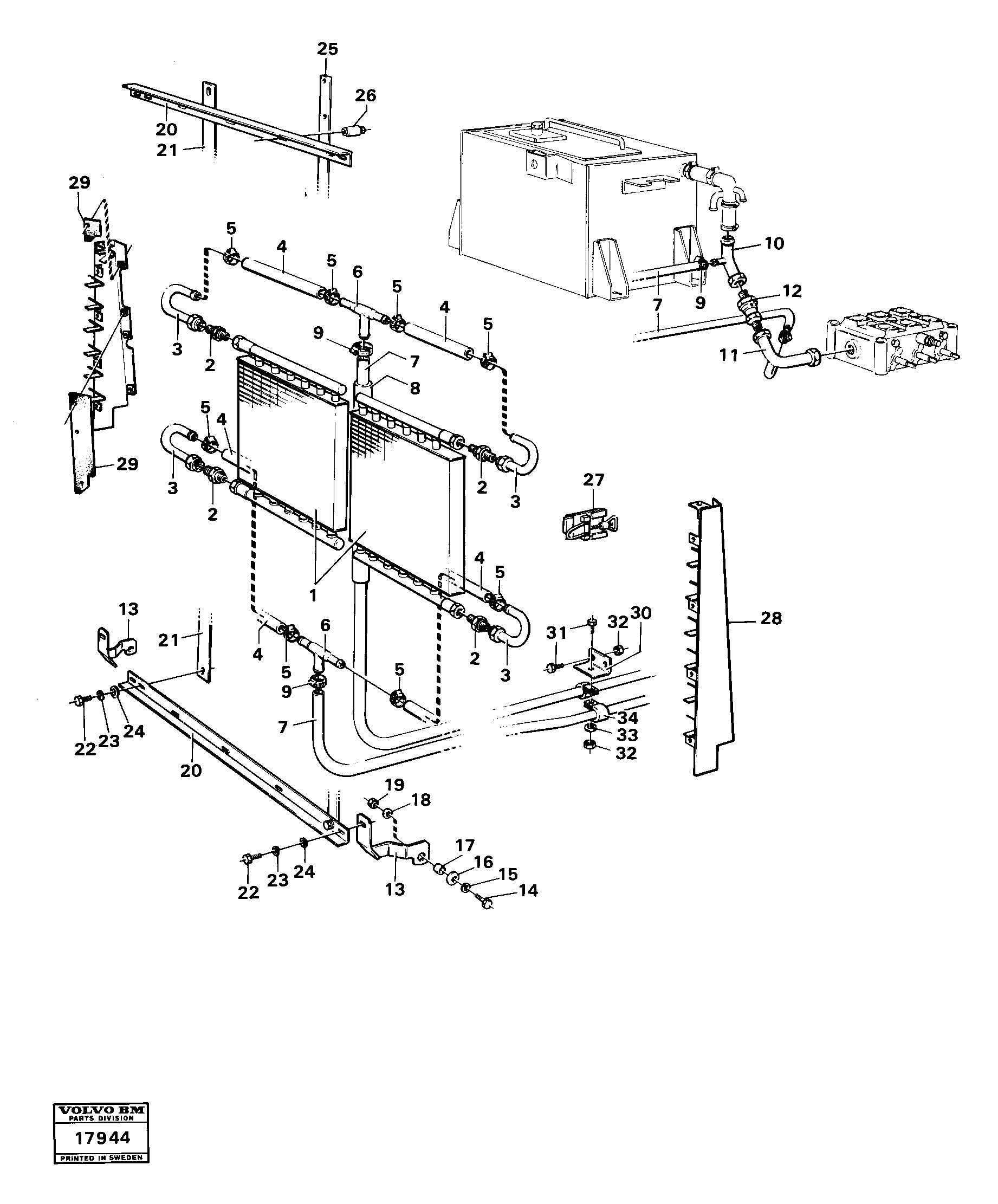 Схема запчастей Volvo 4400 4400 - 96490 Oil cooler 99856 