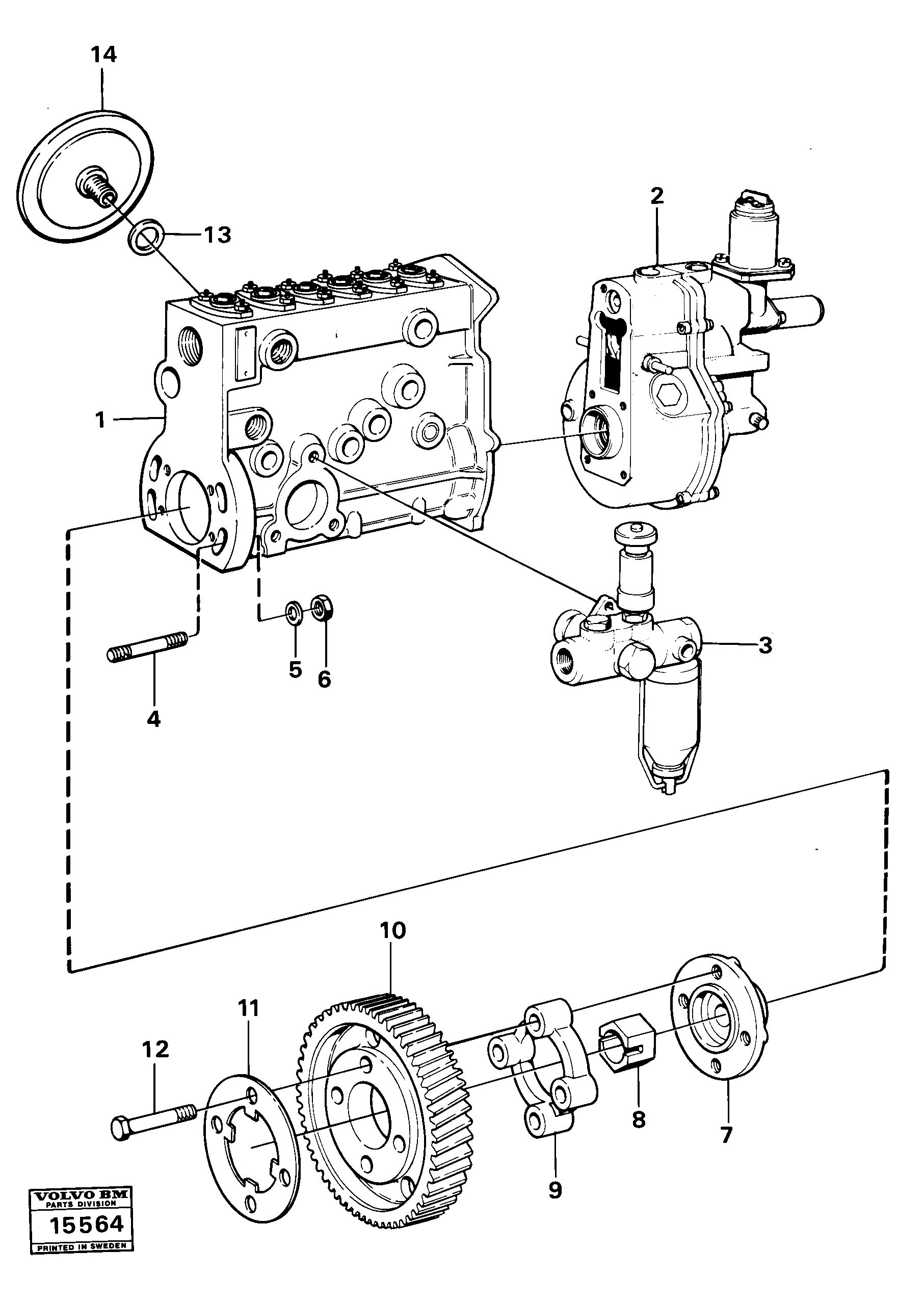 Схема запчастей Volvo 4400 4400 - 22800 Fuel injection pump with fitting parts 