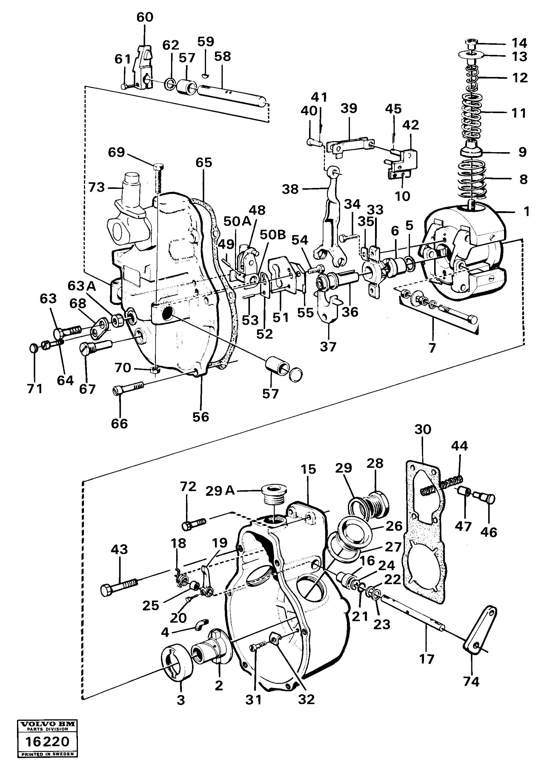 Схема запчастей Volvo 4400 4400 - 71085 Centrifugal governor 