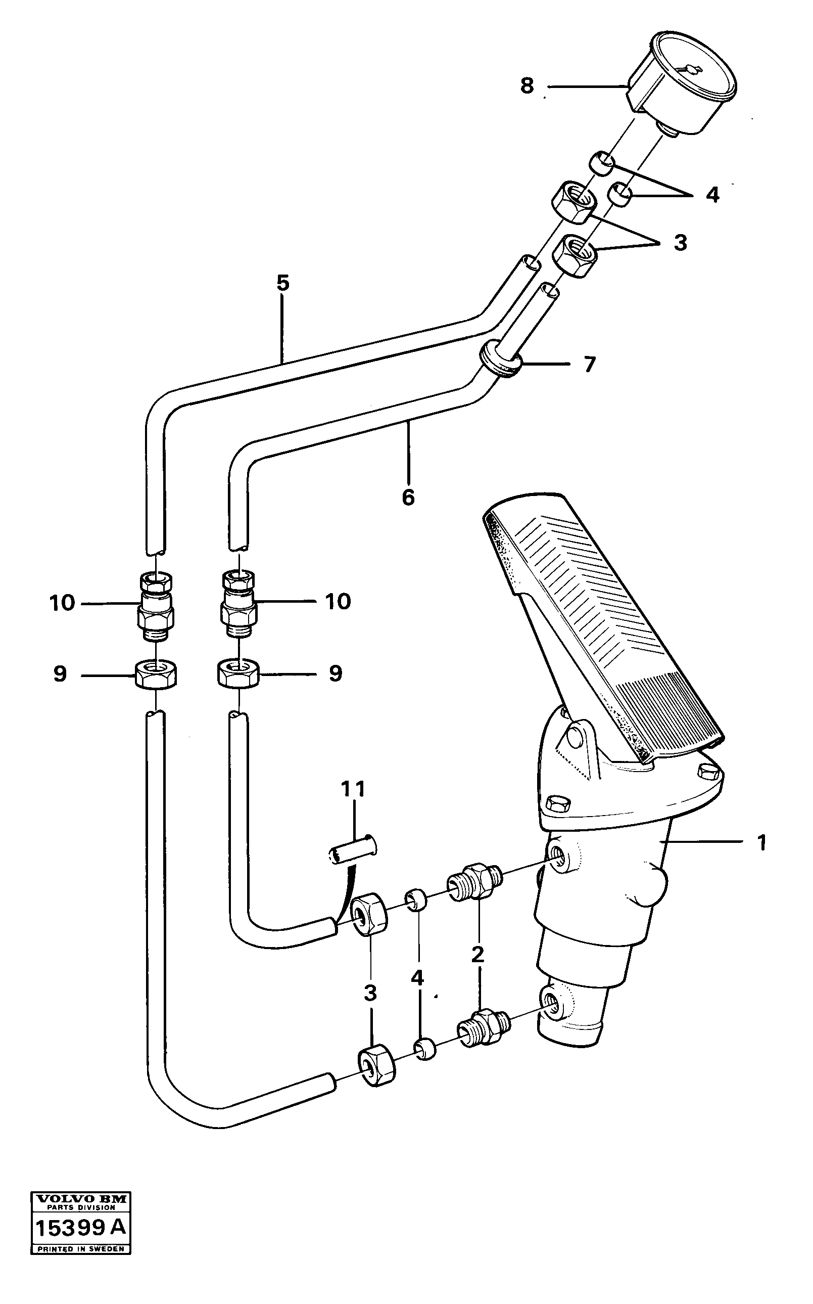 Схема запчастей Volvo 4400 4400 - 15148 Pressure gauge brake system 