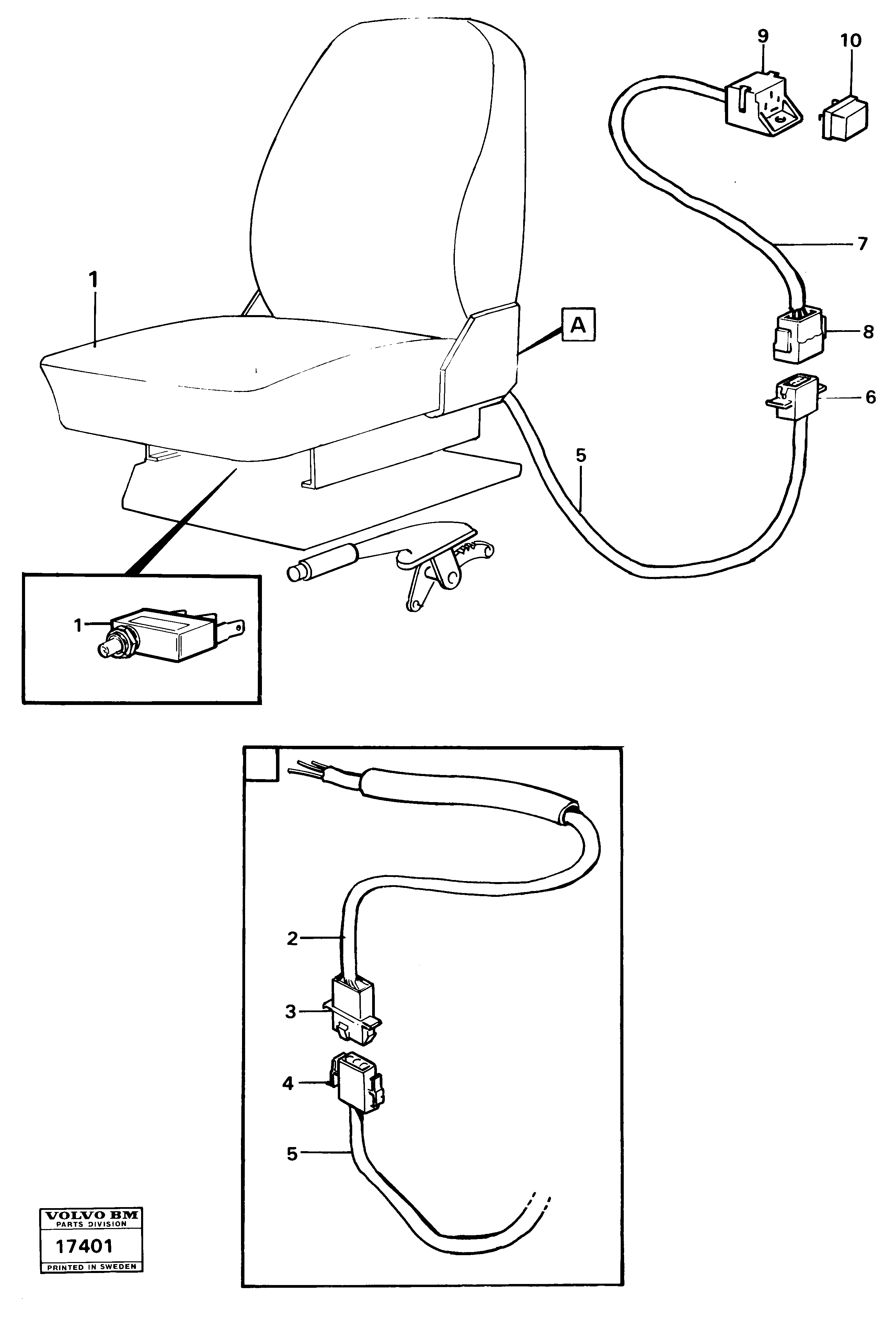 Схема запчастей Volvo 4400 4400 - 15149 Safety parts detals signal for parking brake 99715,90059 