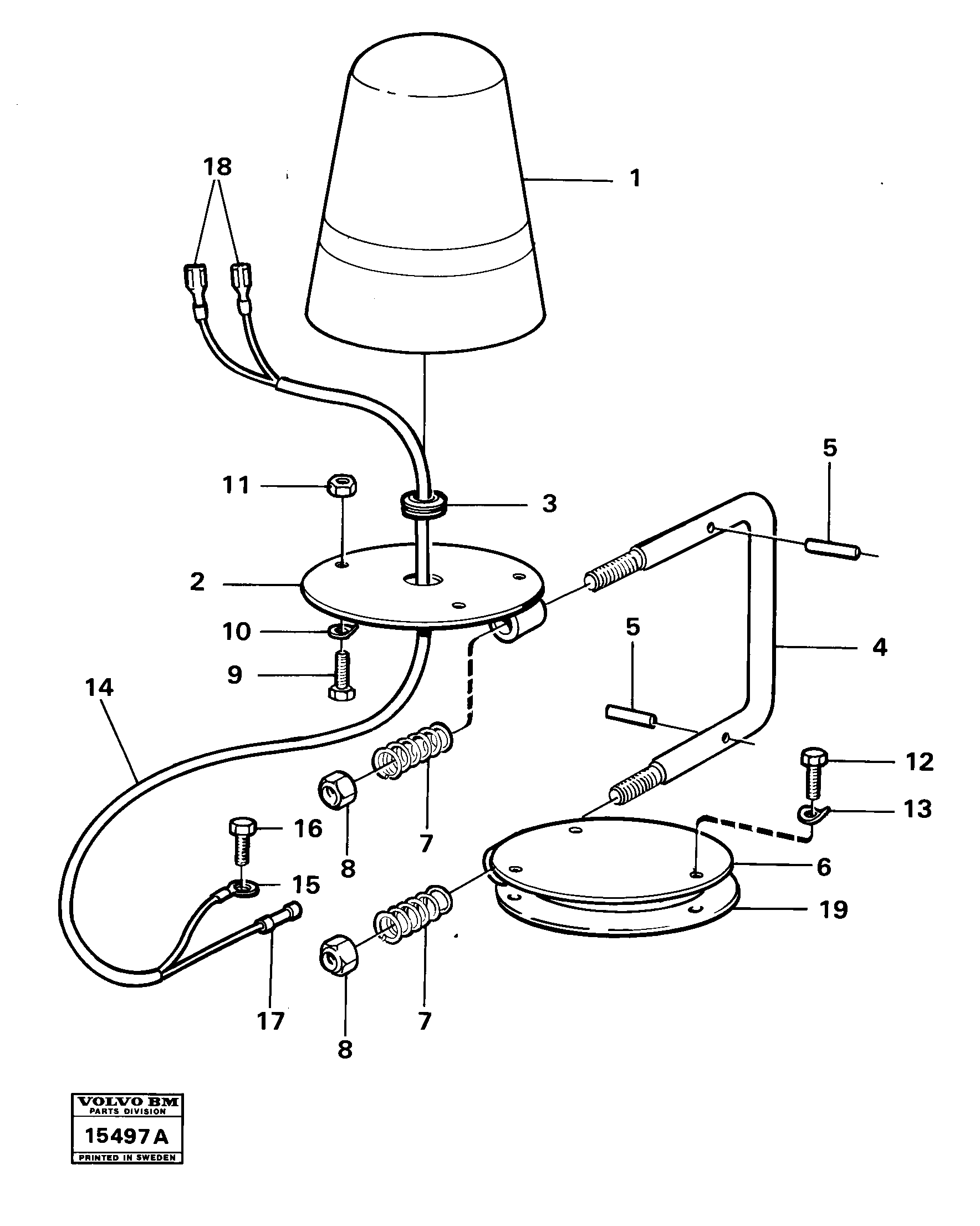 Схема запчастей Volvo 4400 4400 - 16389 Revolving warning light 98194,99660 