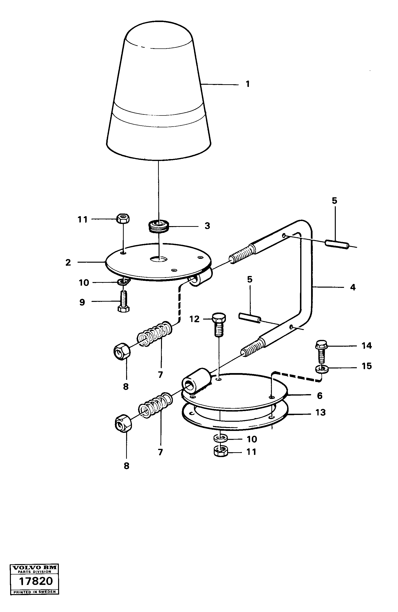 Схема запчастей Volvo 4400 4400 - 16390 Revolving warning light 99886 