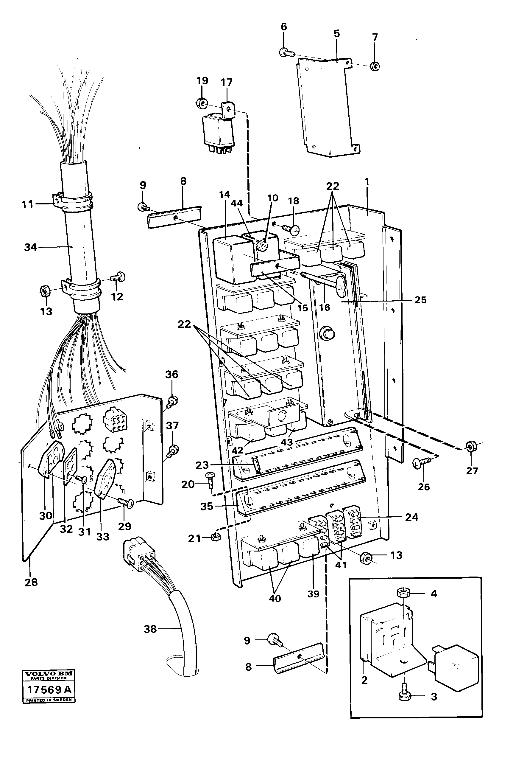 Схема запчастей Volvo 4400 4400 - 42482 Distribution box prod nr 33205,33210 