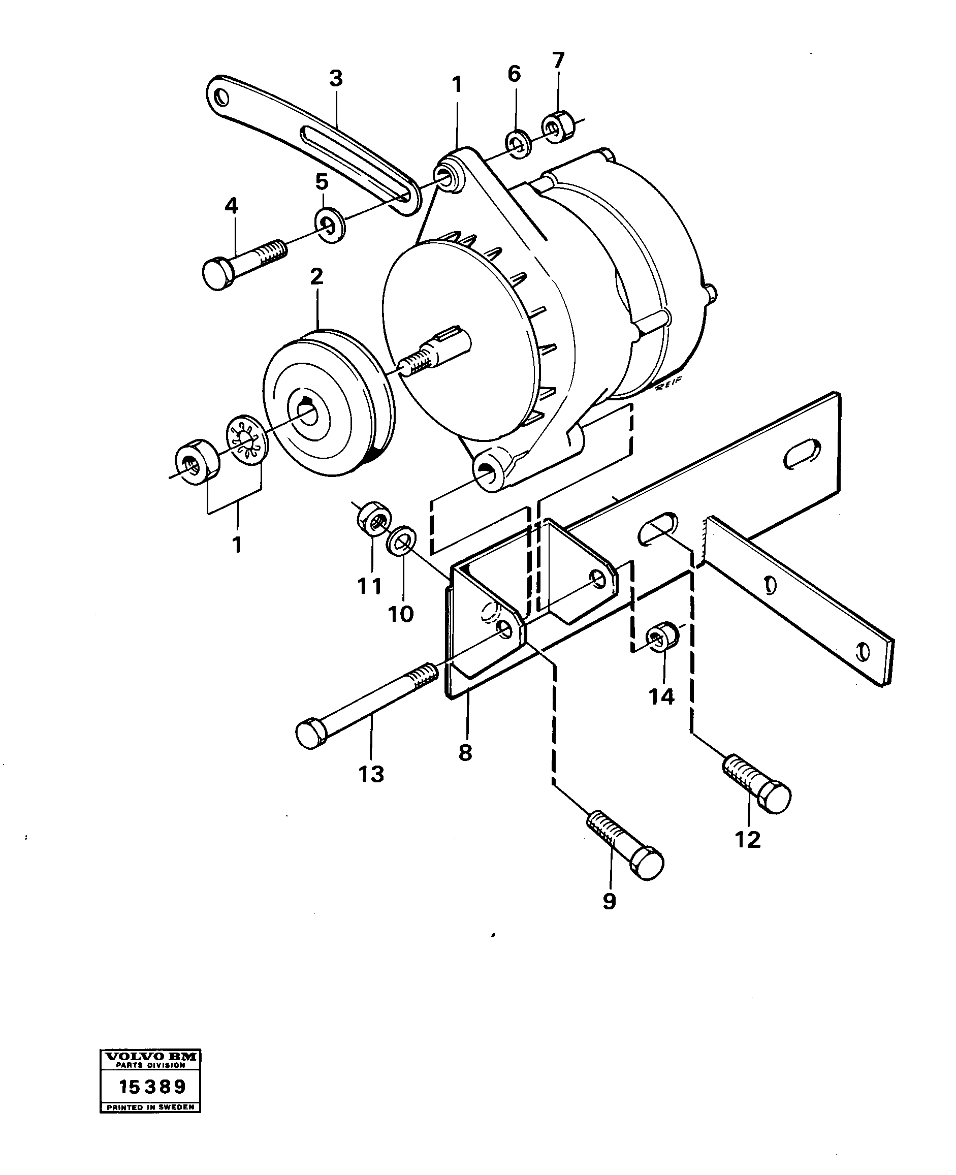 Схема запчастей Volvo 4400 4400 - 93530 Alternator with assembling details 